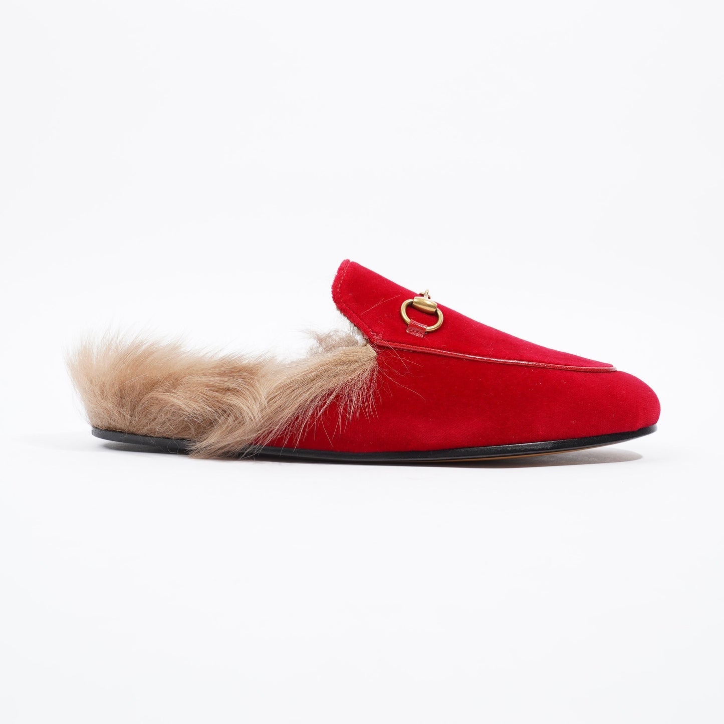 Gucci Princetown Fur Red Velvet EU 37 UK 4