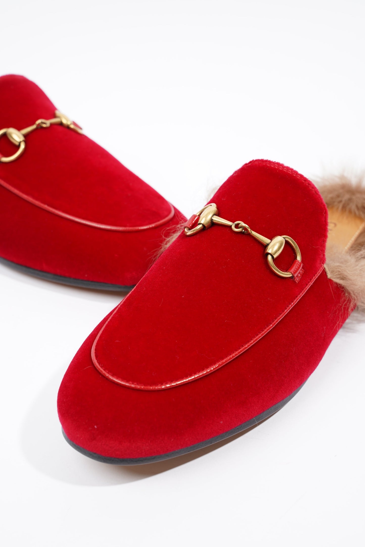 Gucci Princetown Fur Red Velvet EU 37 UK 4