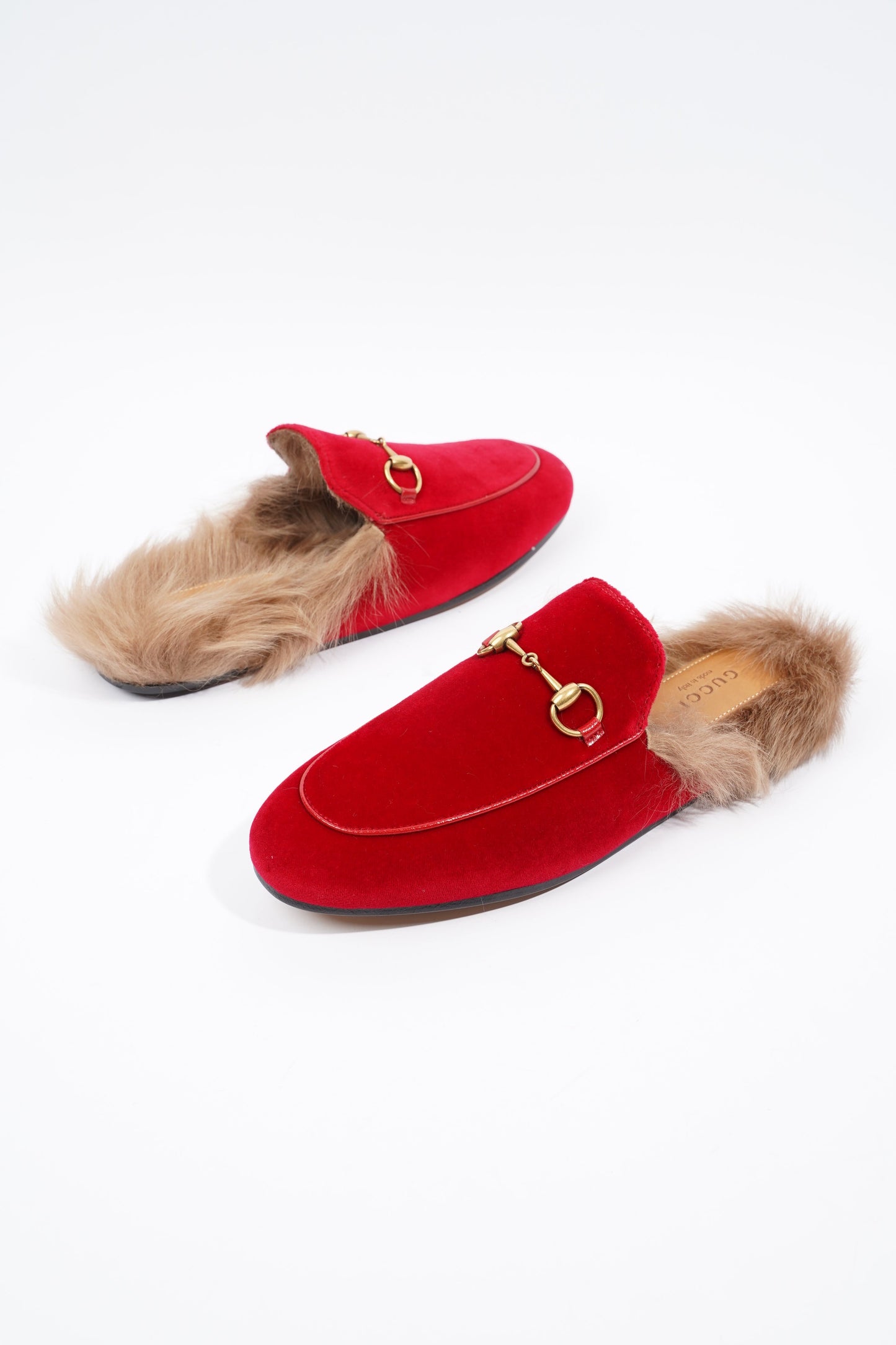 Gucci Princetown Fur Red Velvet EU 37 UK 4