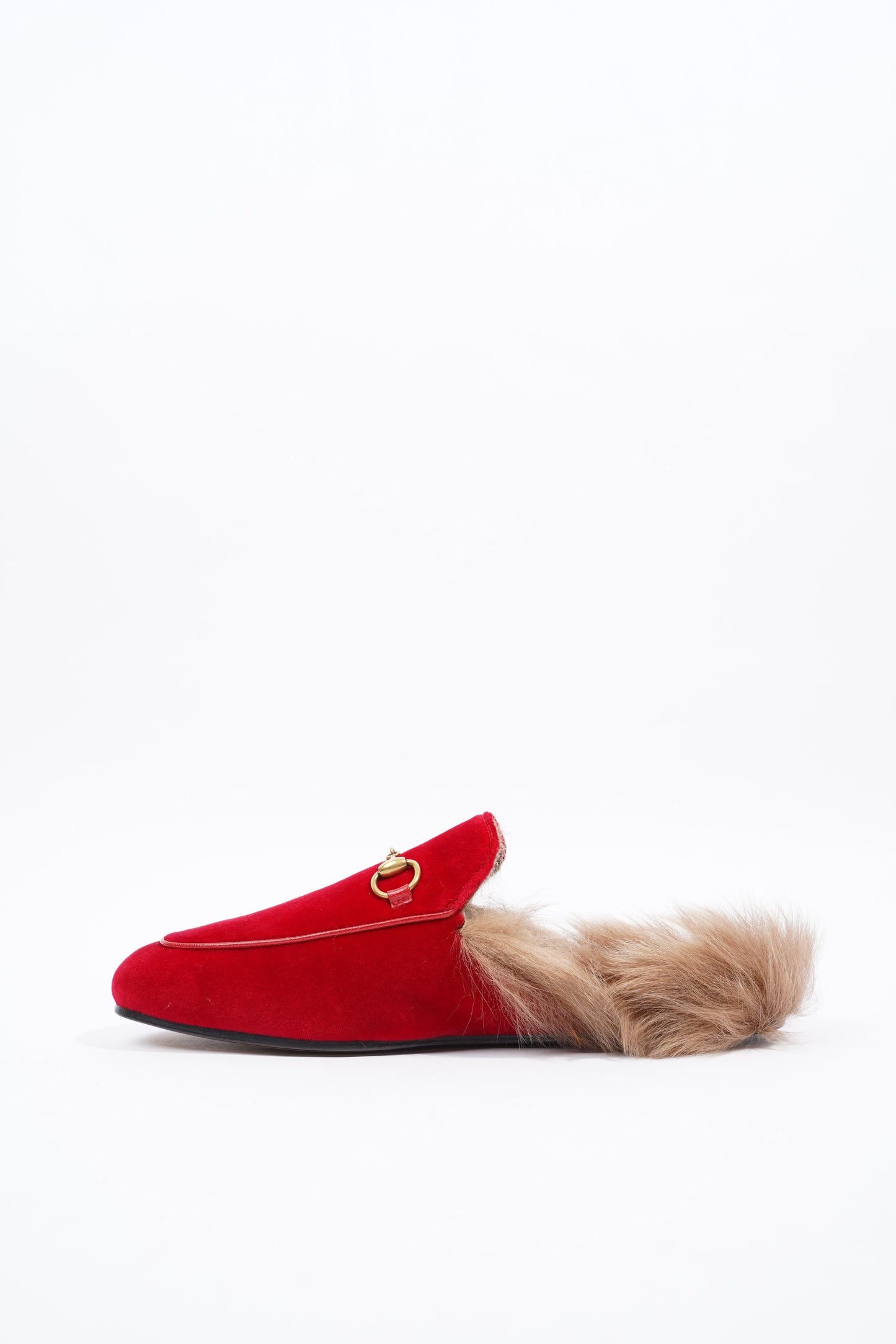Gucci Princetown Fur Red Velvet EU 37 UK 4