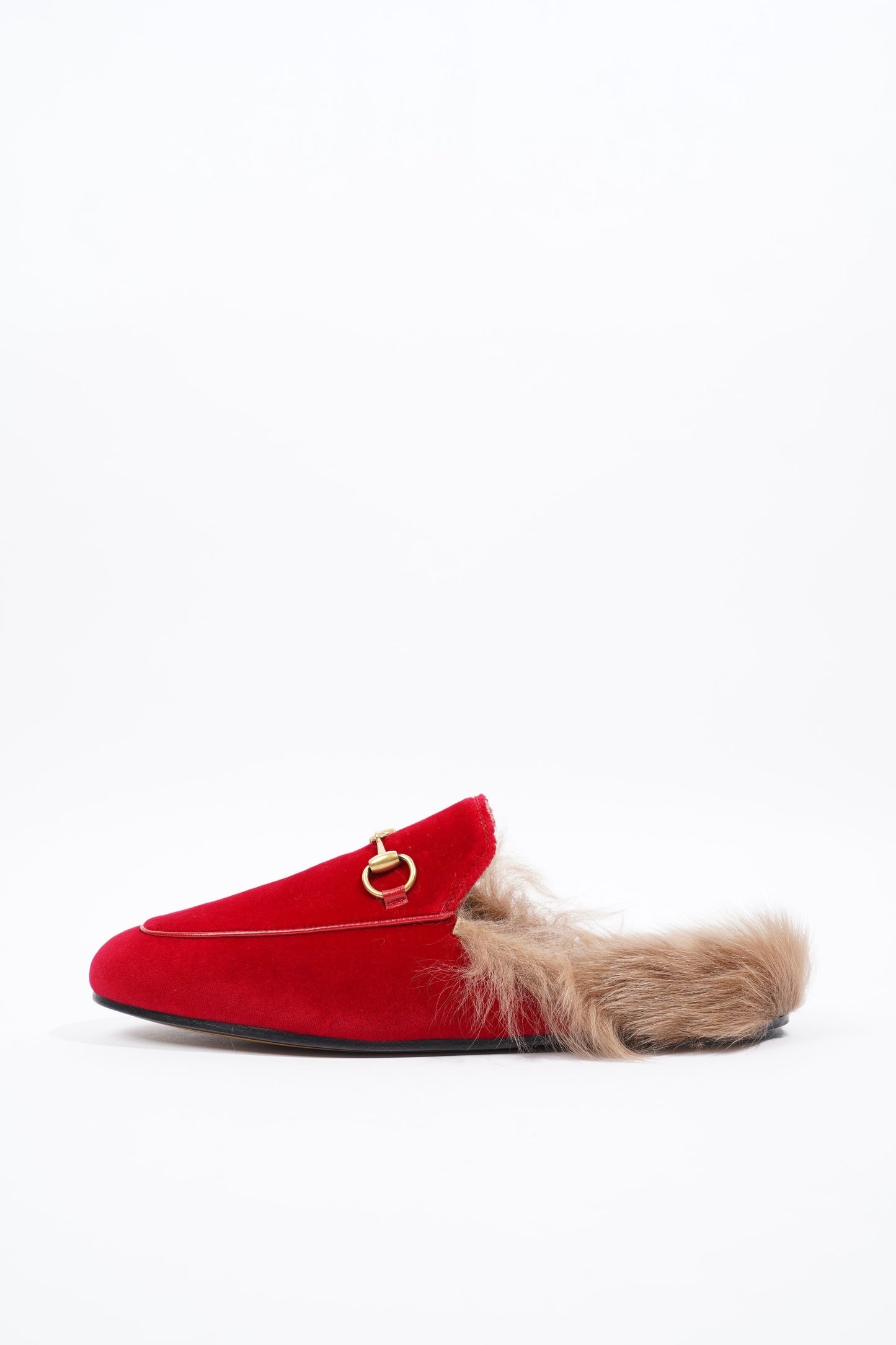Gucci Princetown Fur Red Velvet EU 37 UK 4
