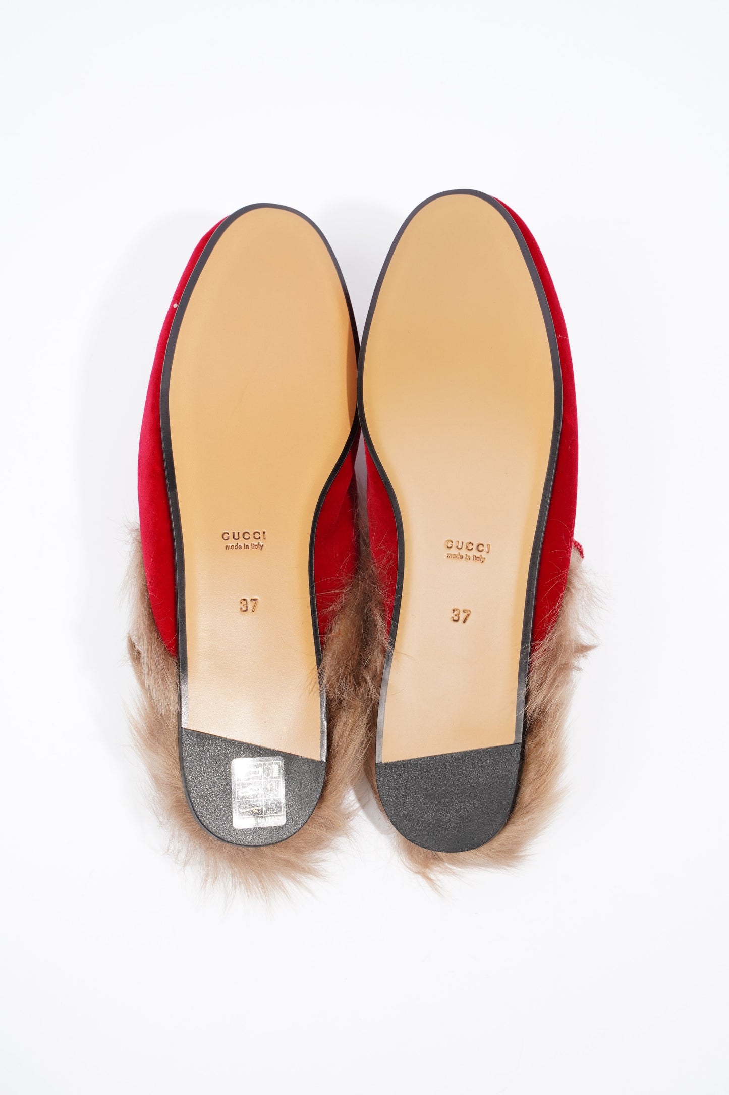Gucci Princetown Fur Red Velvet EU 37 UK 4