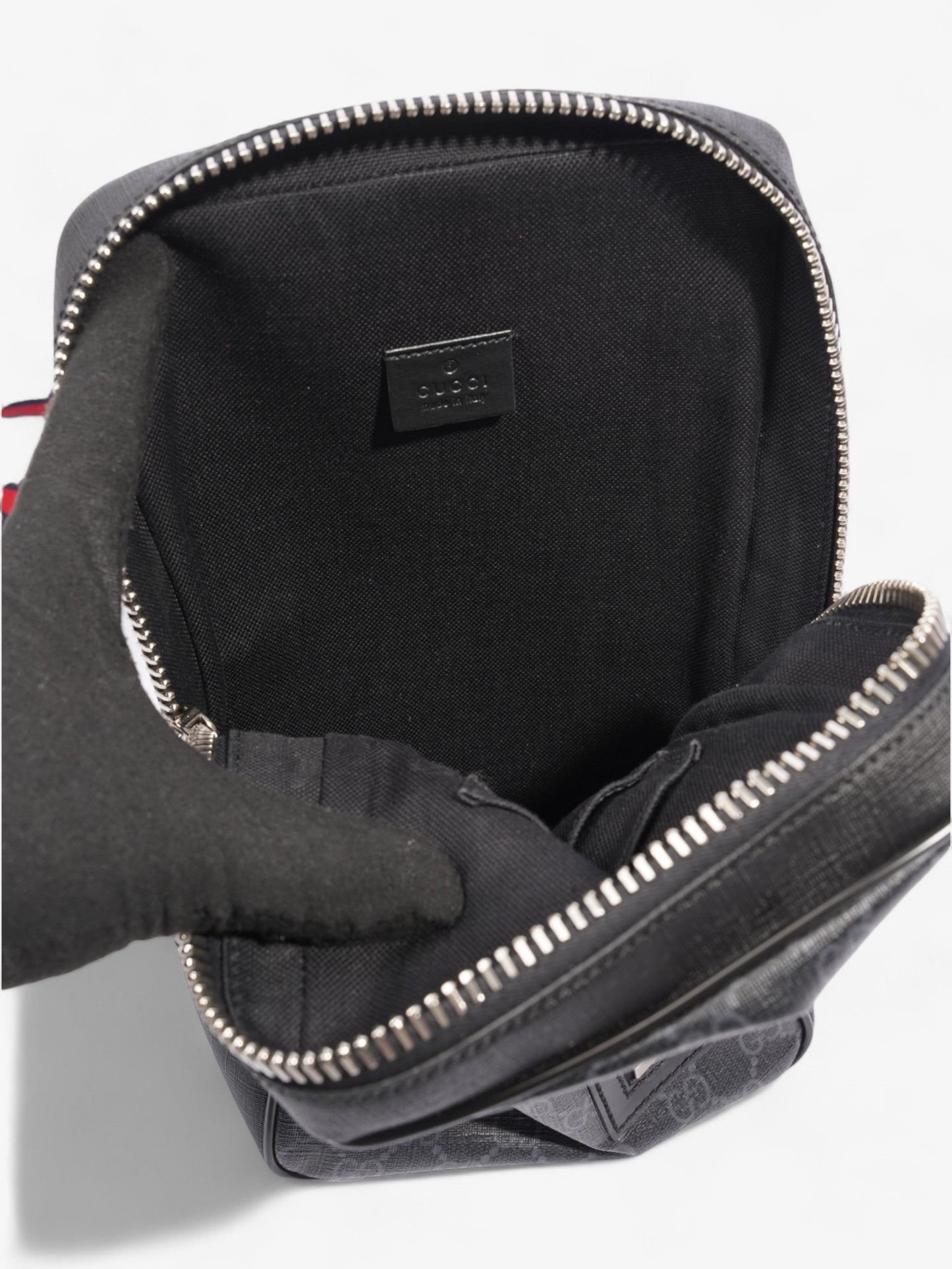 Gucci GG Sling Backpack Black GG Supreme Coated Canvas