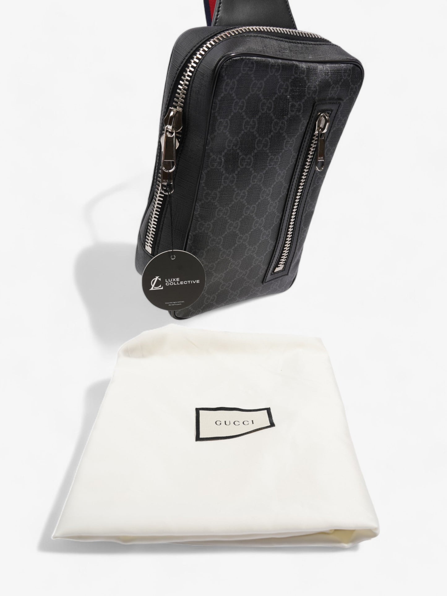 Gucci GG Sling Backpack Black GG Supreme Coated Canvas
