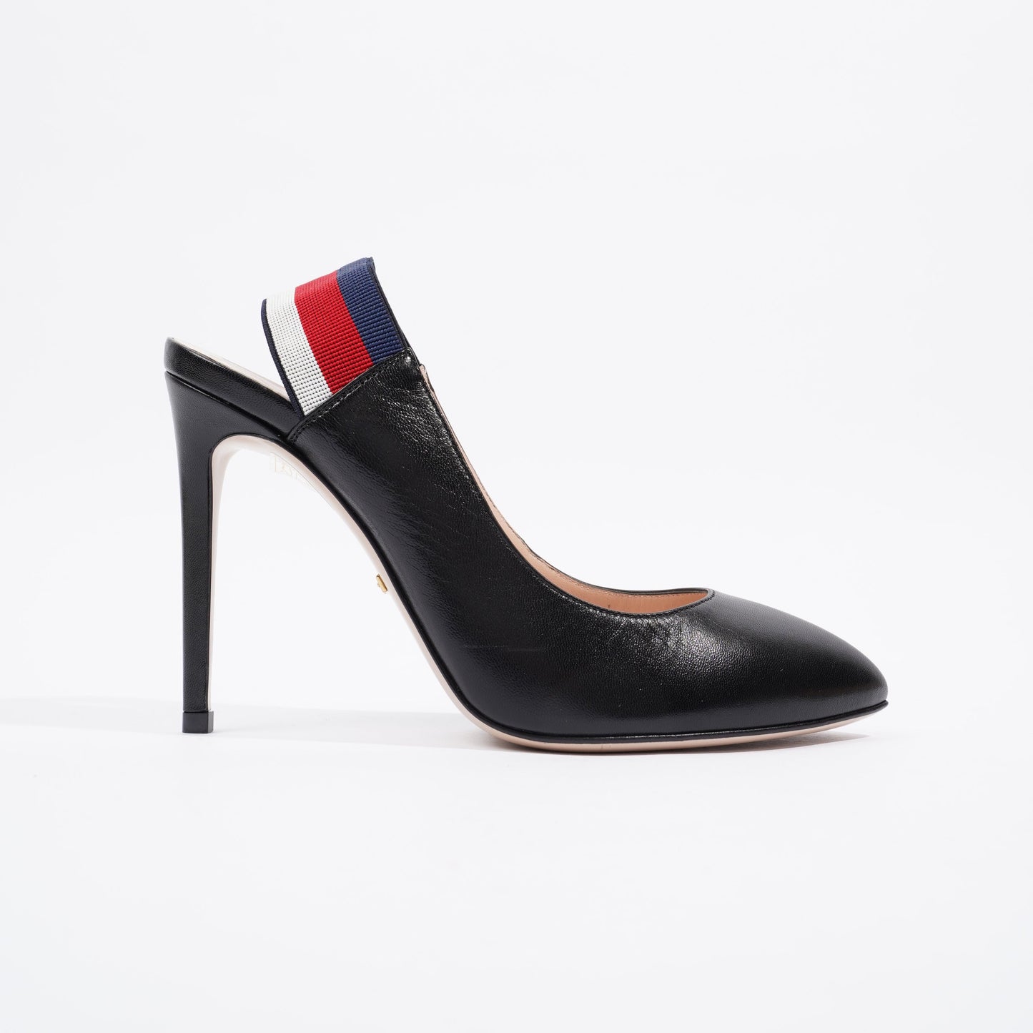 Gucci Slingback Heel Black Leather EU 37.5 UK 4.5