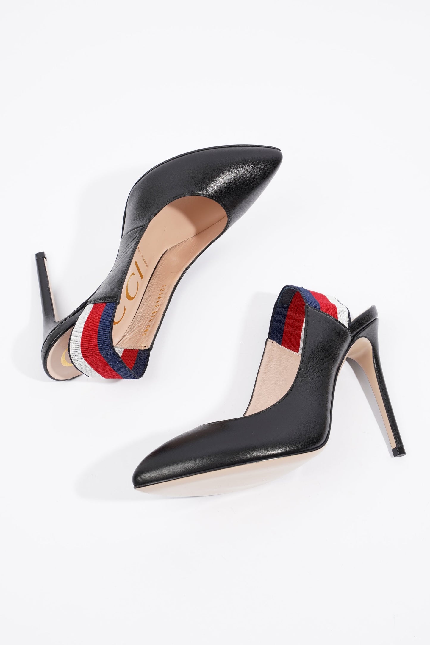 Gucci Slingback Heel Black Leather EU 37.5 UK 4.5
