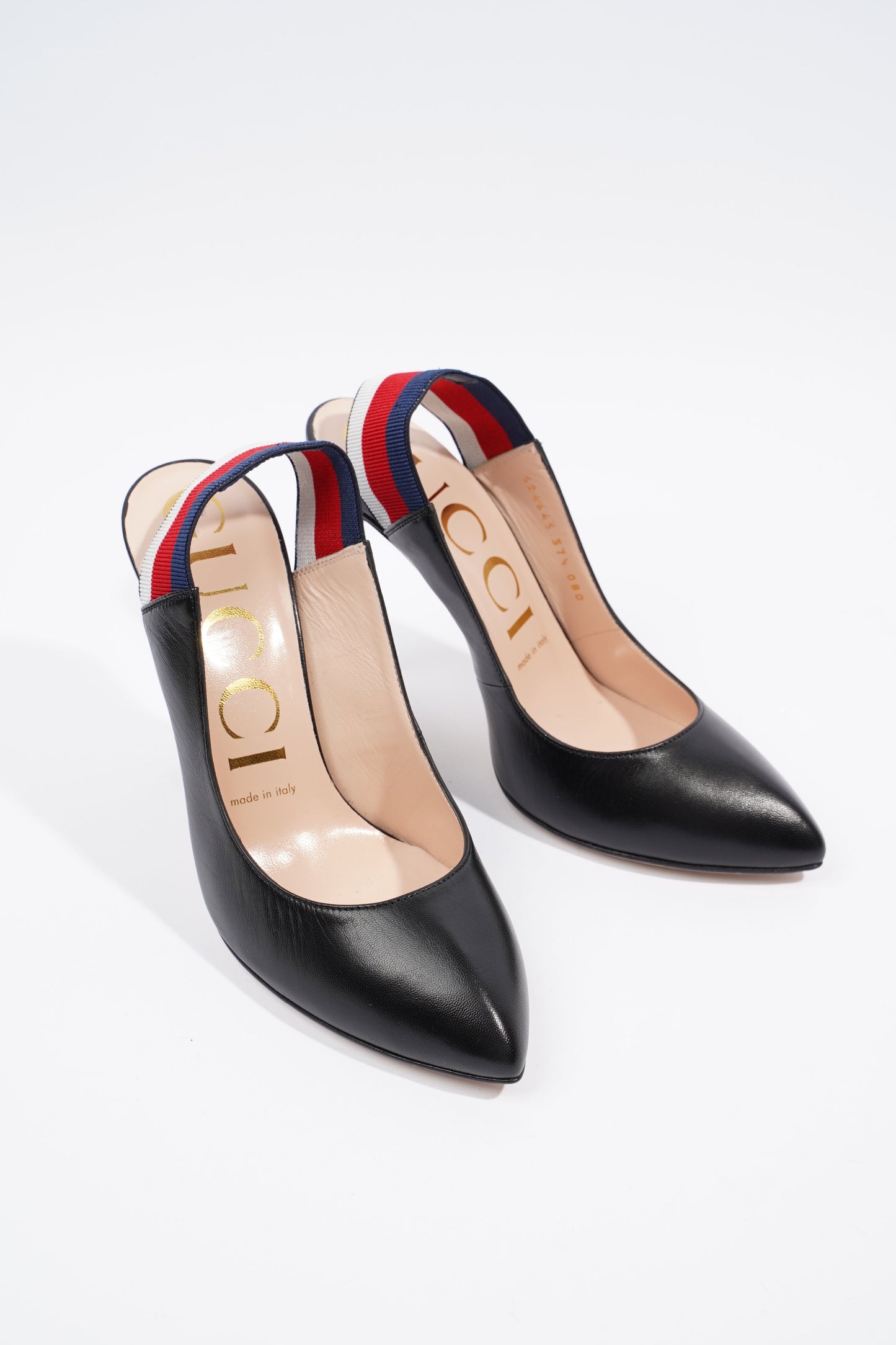 Gucci Slingback Heel Black Leather EU 37.5 UK 4.5