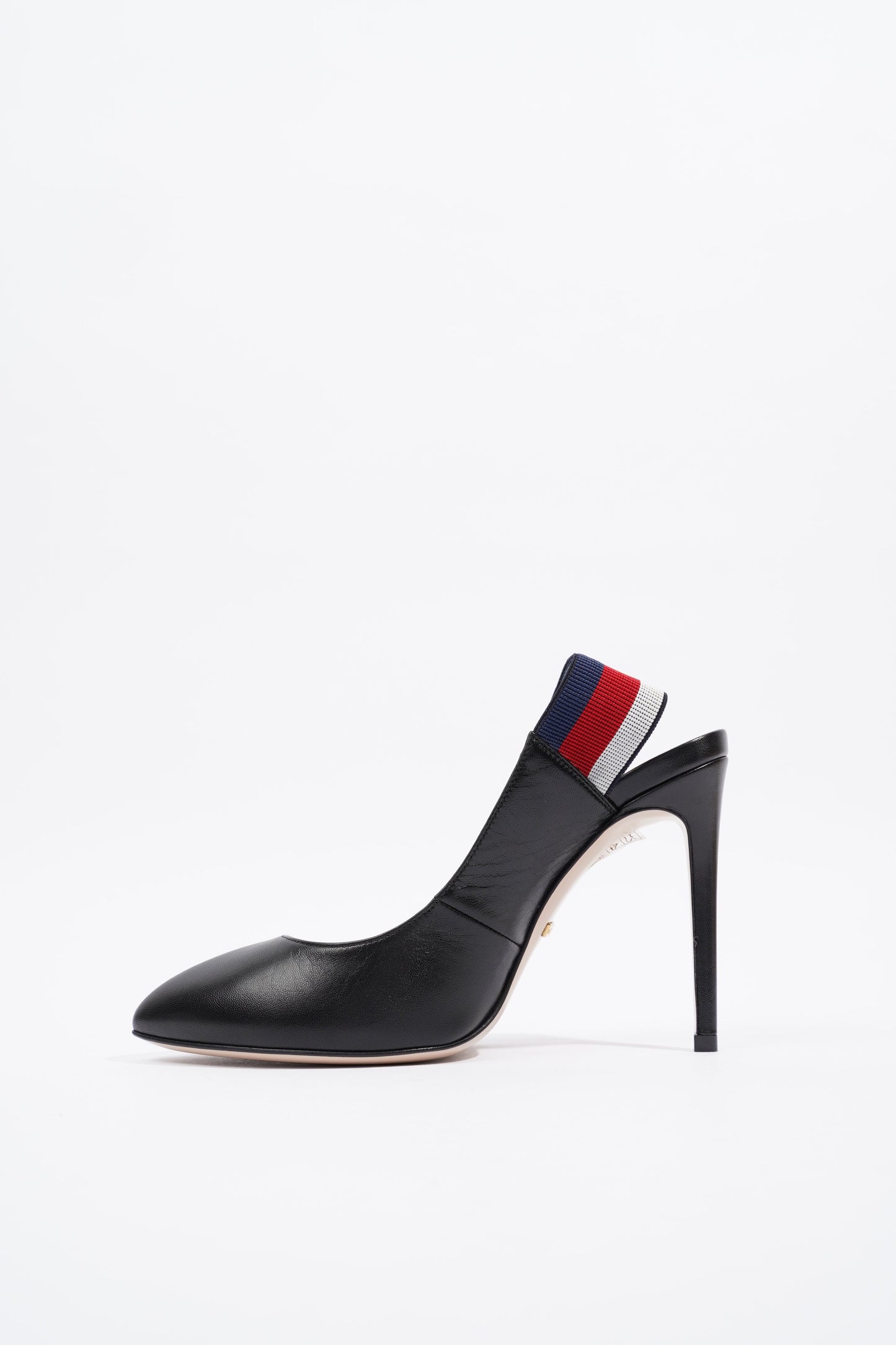 Gucci Slingback Heel Black Leather EU 37.5 UK 4.5