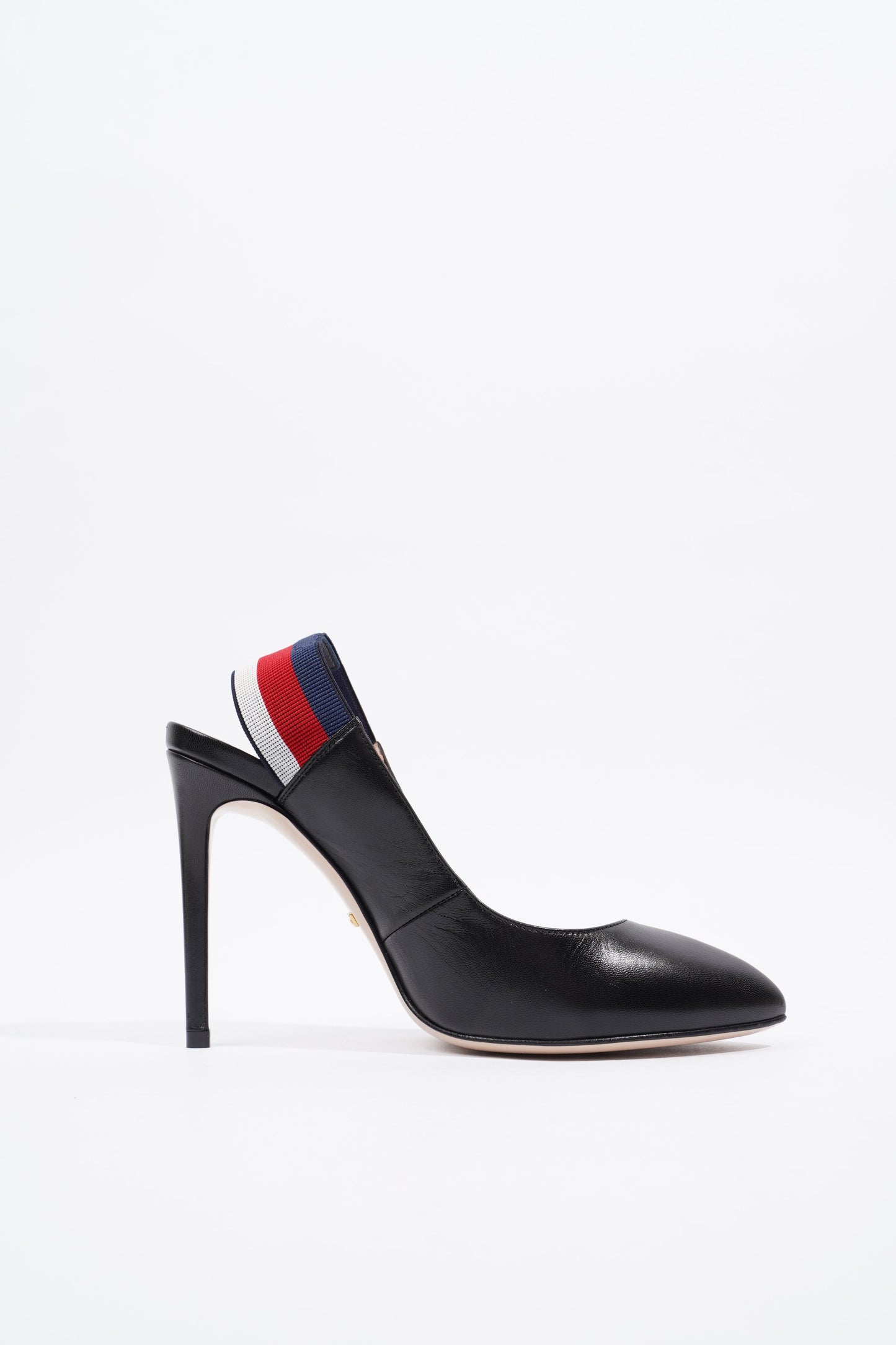 Gucci Slingback Heel Black Leather EU 37.5 UK 4.5