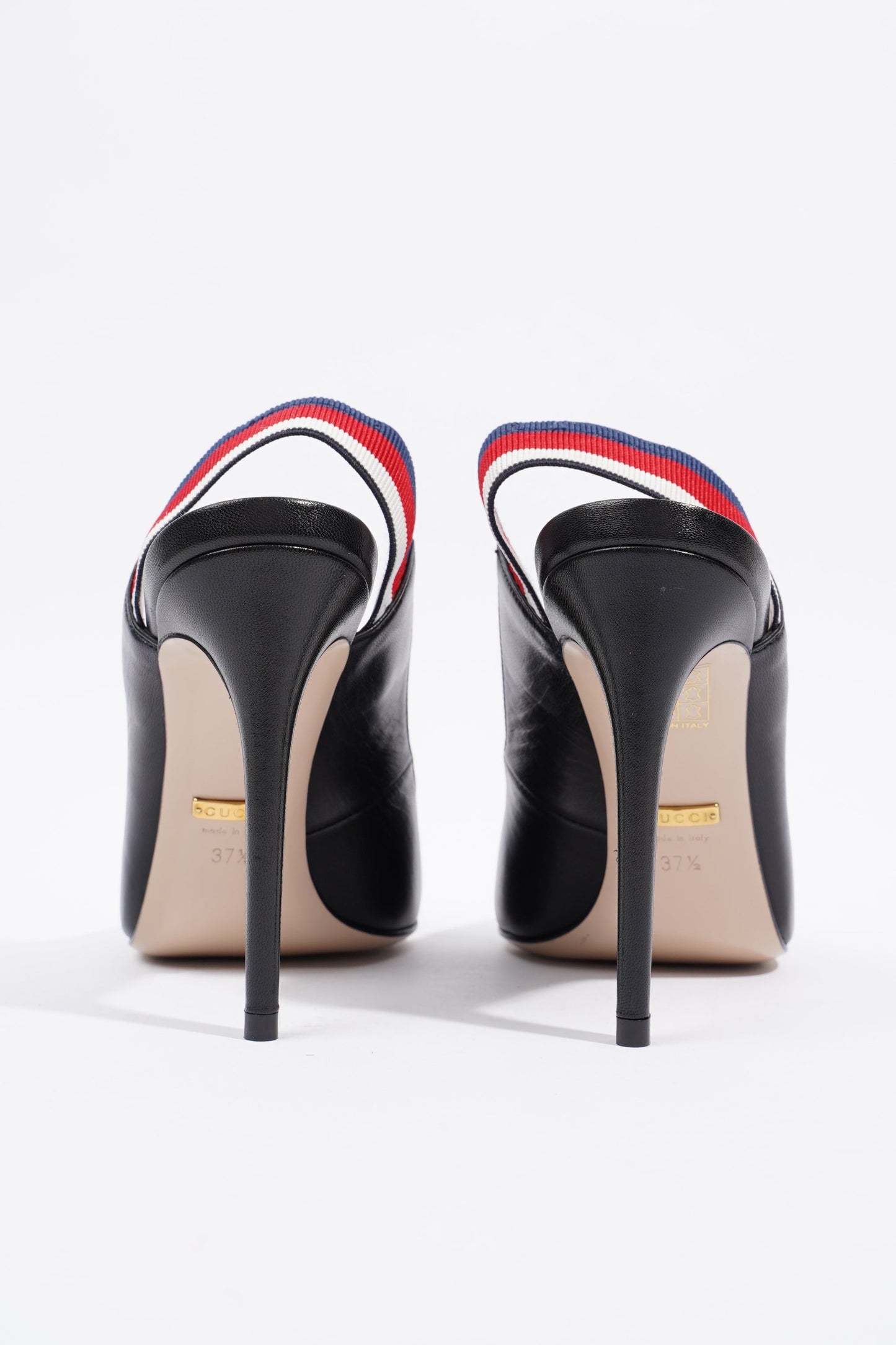 Gucci Slingback Heel Black Leather EU 37.5 UK 4.5