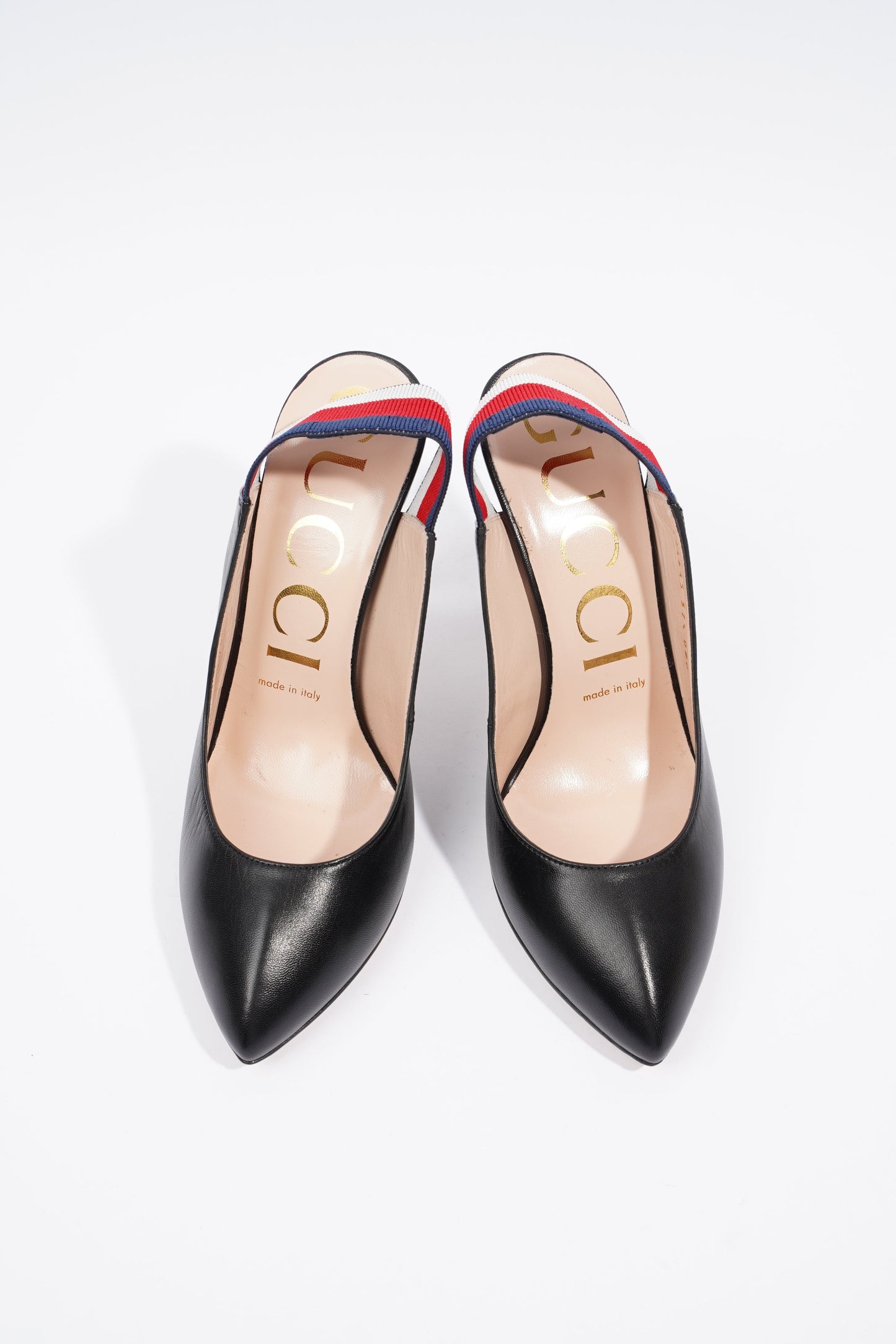 Gucci Slingback Heel Black Leather EU 37.5 UK 4.5