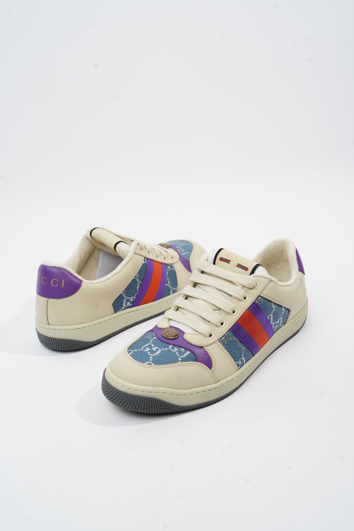 Gucci Screener Sneaker White / Purple / Red Leather EU 40 UK 7