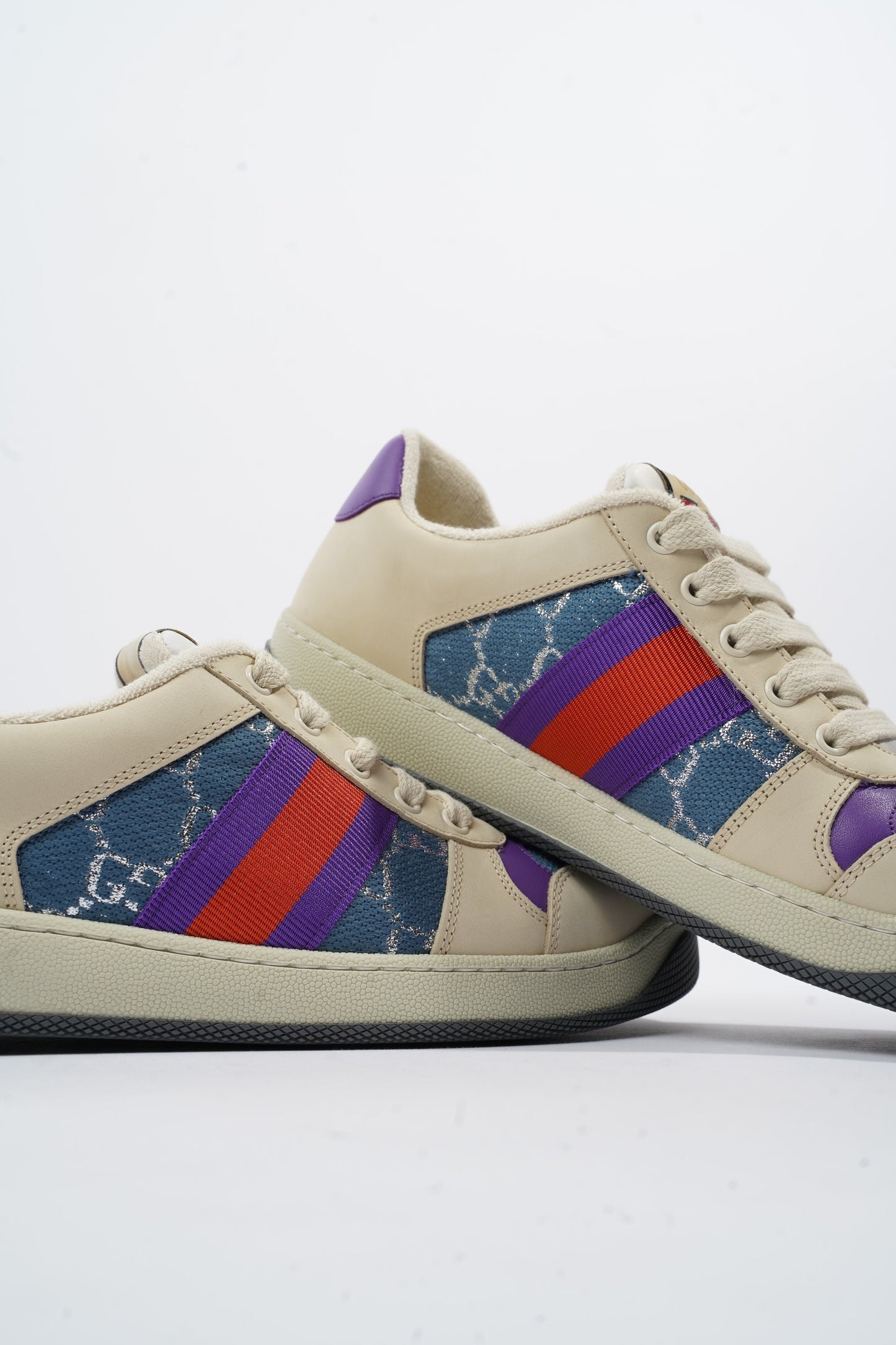 Gucci Screener Sneaker White / Purple / Red Leather EU 40 UK 7