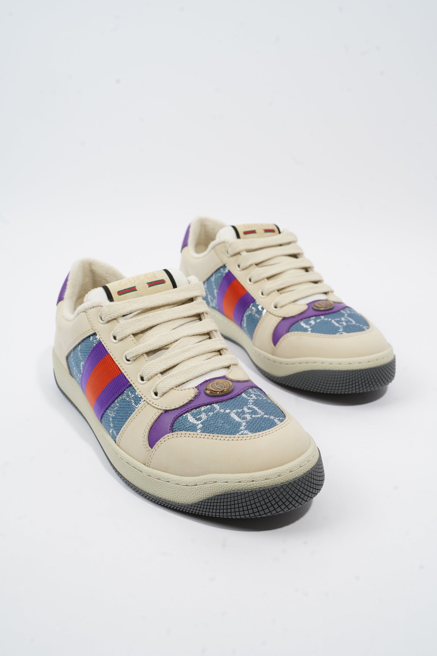 Gucci Screener Sneaker White / Purple / Red Leather EU 40 UK 7