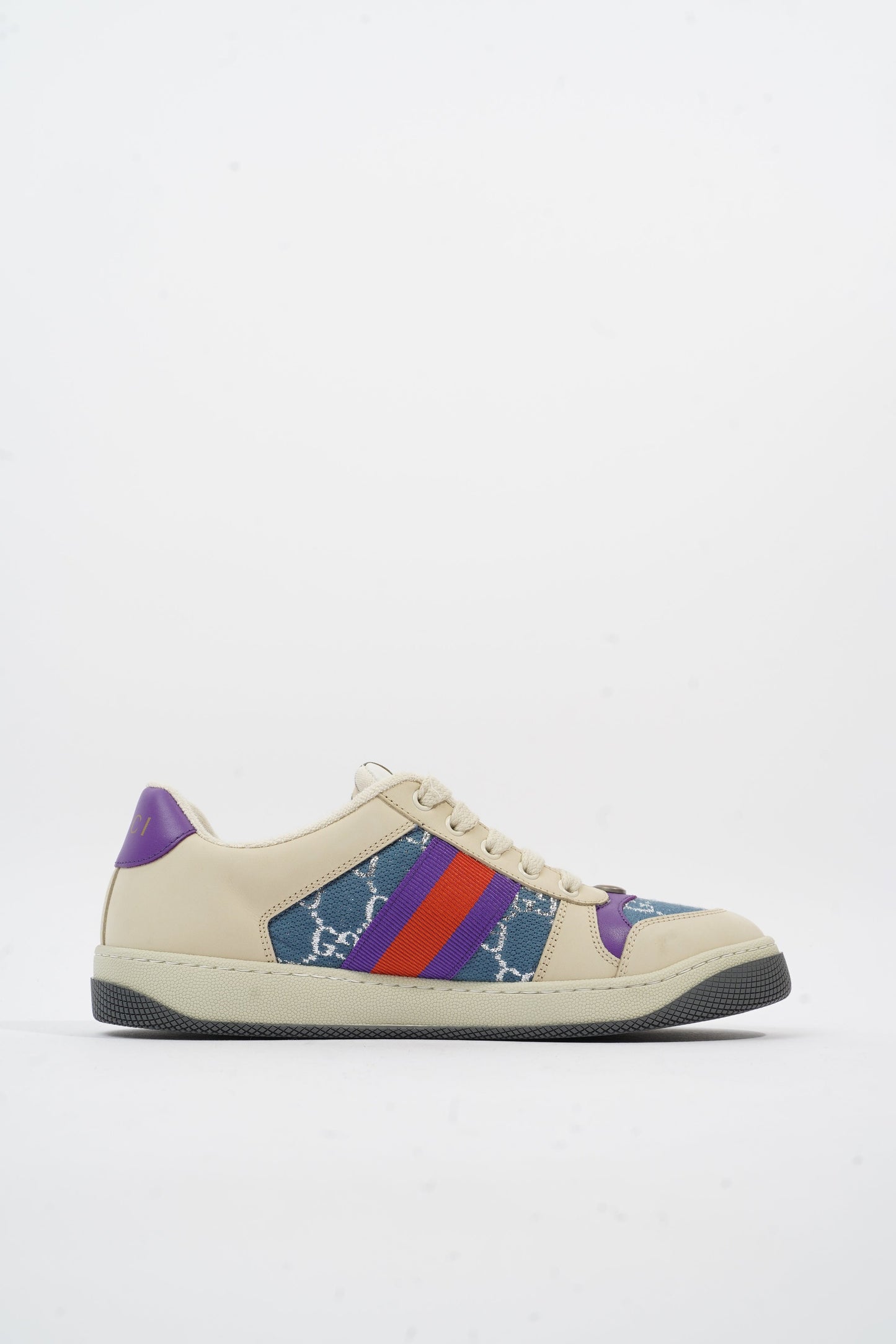 Gucci Screener Sneaker White / Purple / Red Leather EU 40 UK 7