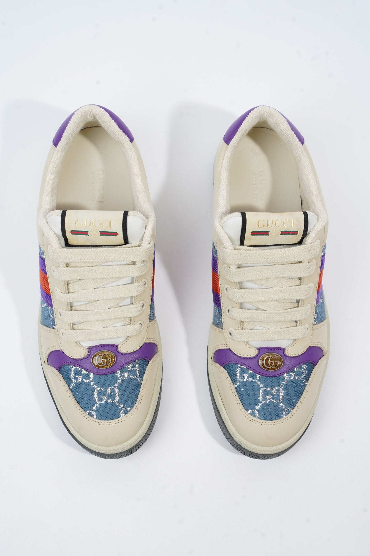 Gucci Screener Sneaker White / Purple / Red Leather EU 40 UK 7