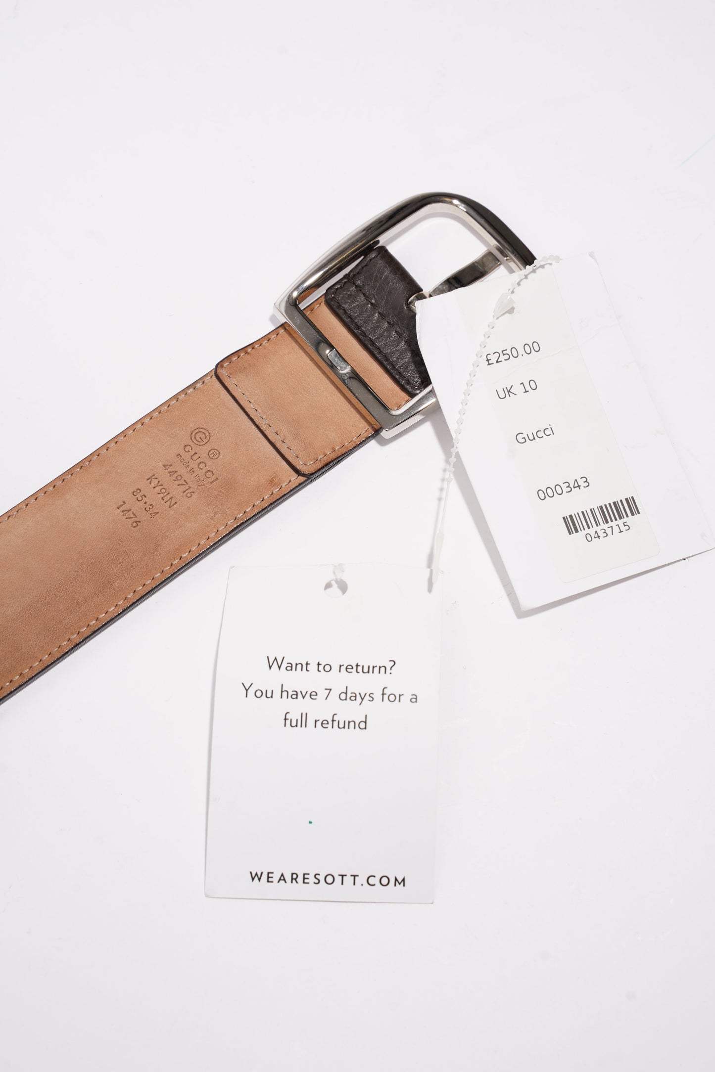 Gucci Belt Supreme / Brown Canvas 85cm 34"