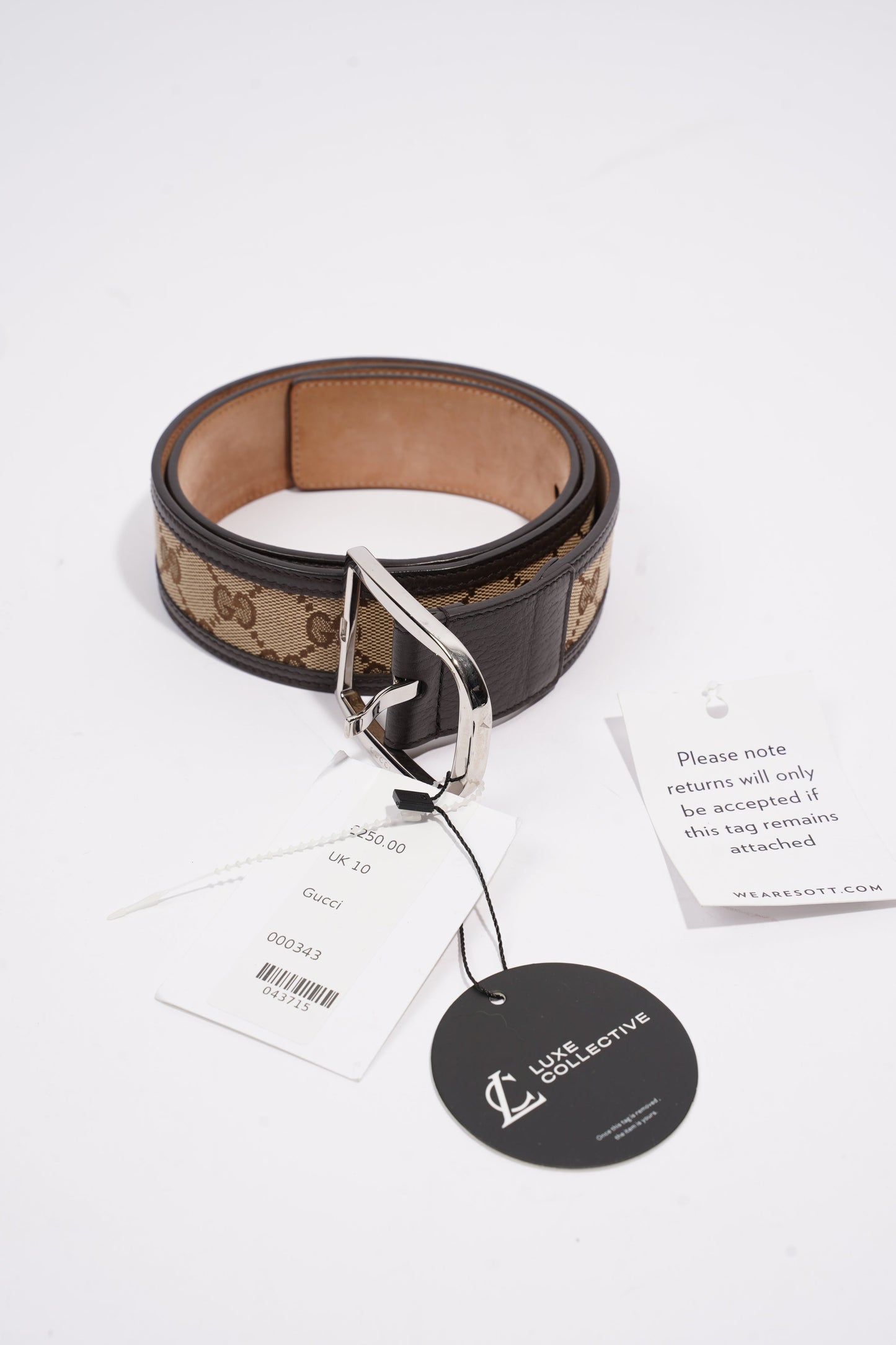 Gucci Belt Supreme / Brown Canvas 85cm 34"