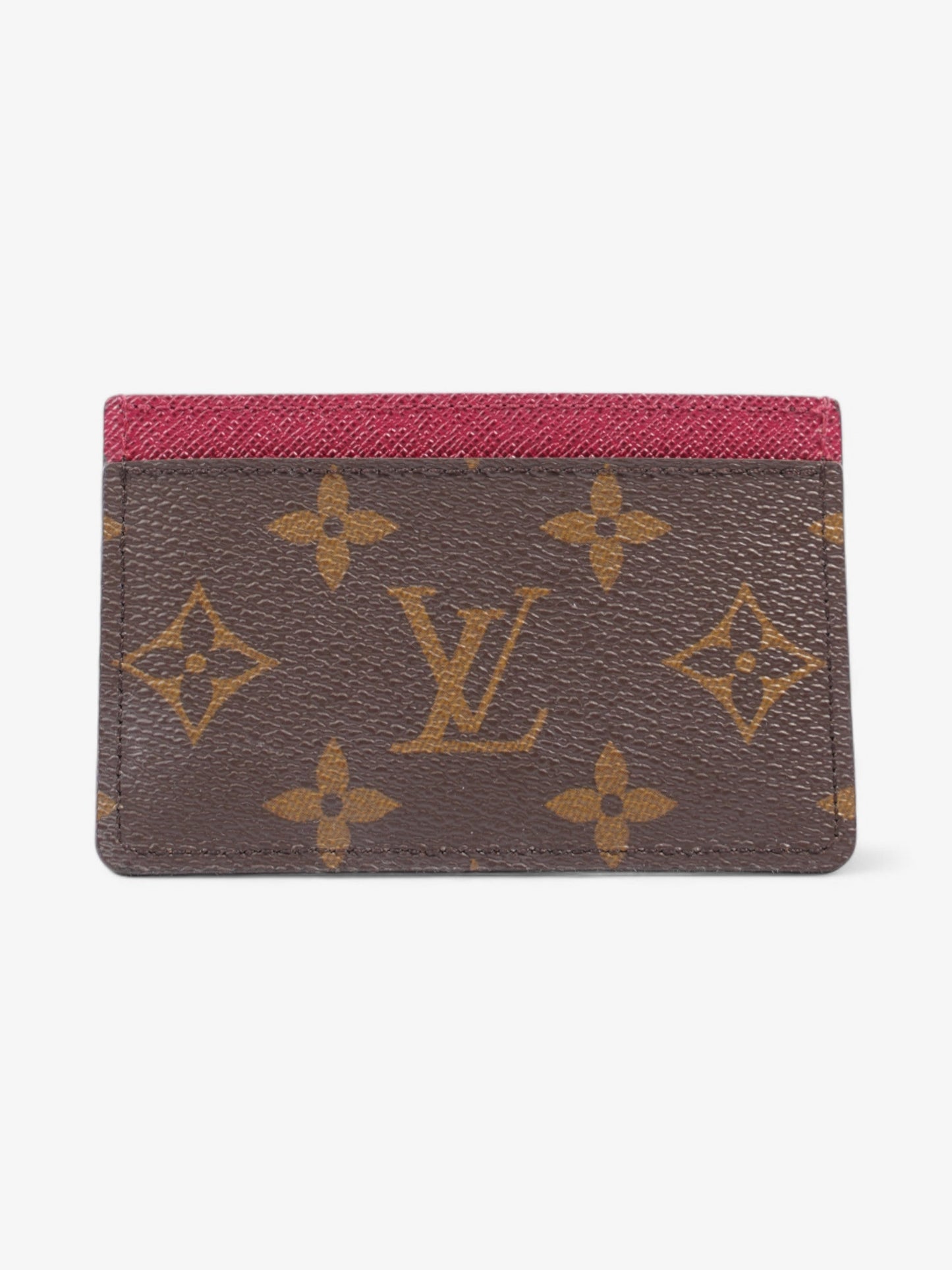 Louis Vuitton Card Holder Monogram / Fuchsia Coated Canvas