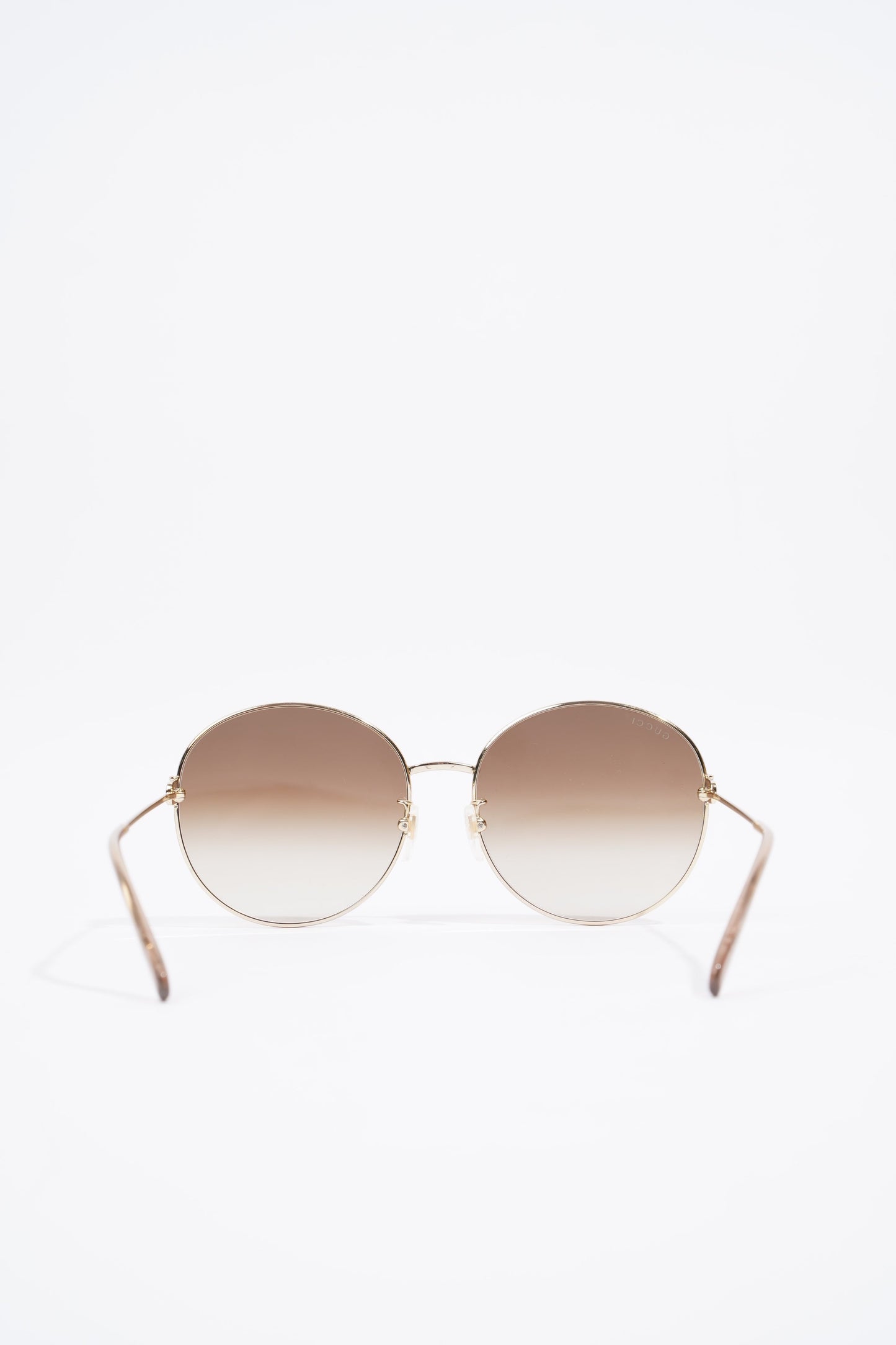 Gucci Oversized Round Sunglasses Gold Base Metal 60mm 17mm