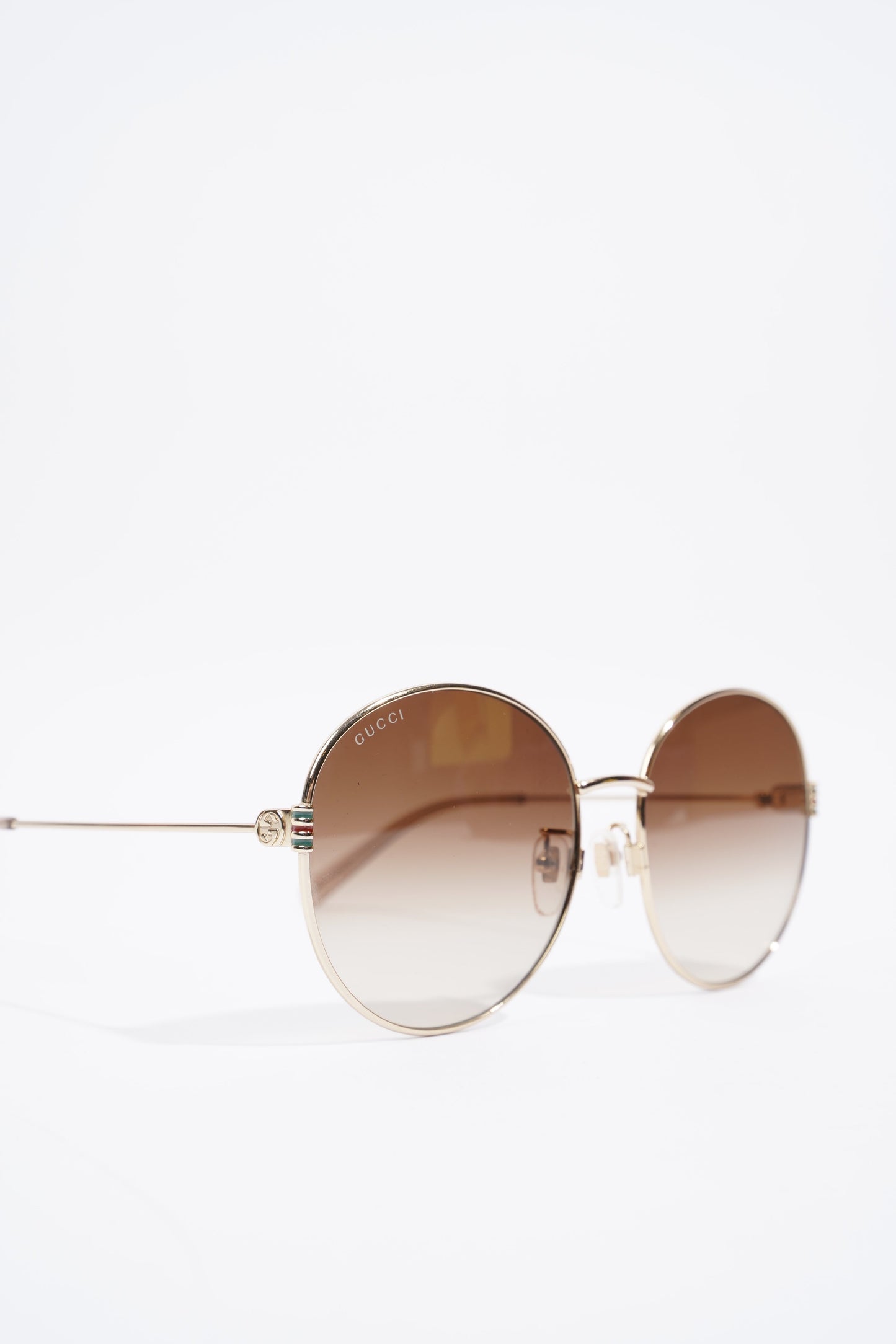 Gucci Oversized Round Sunglasses Gold Base Metal 60mm 17mm