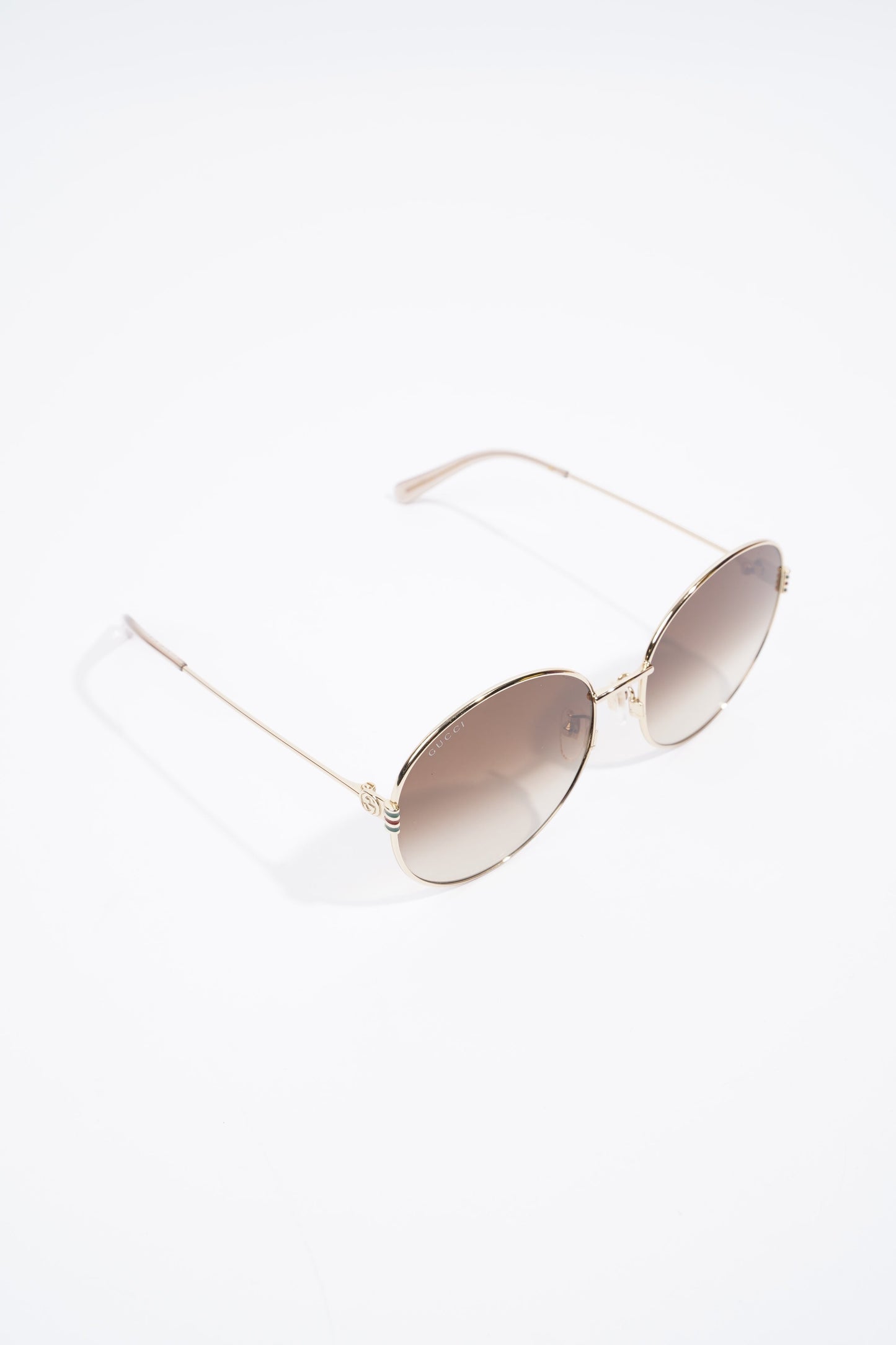 Gucci Oversized Round Sunglasses Gold Base Metal 60mm 17mm
