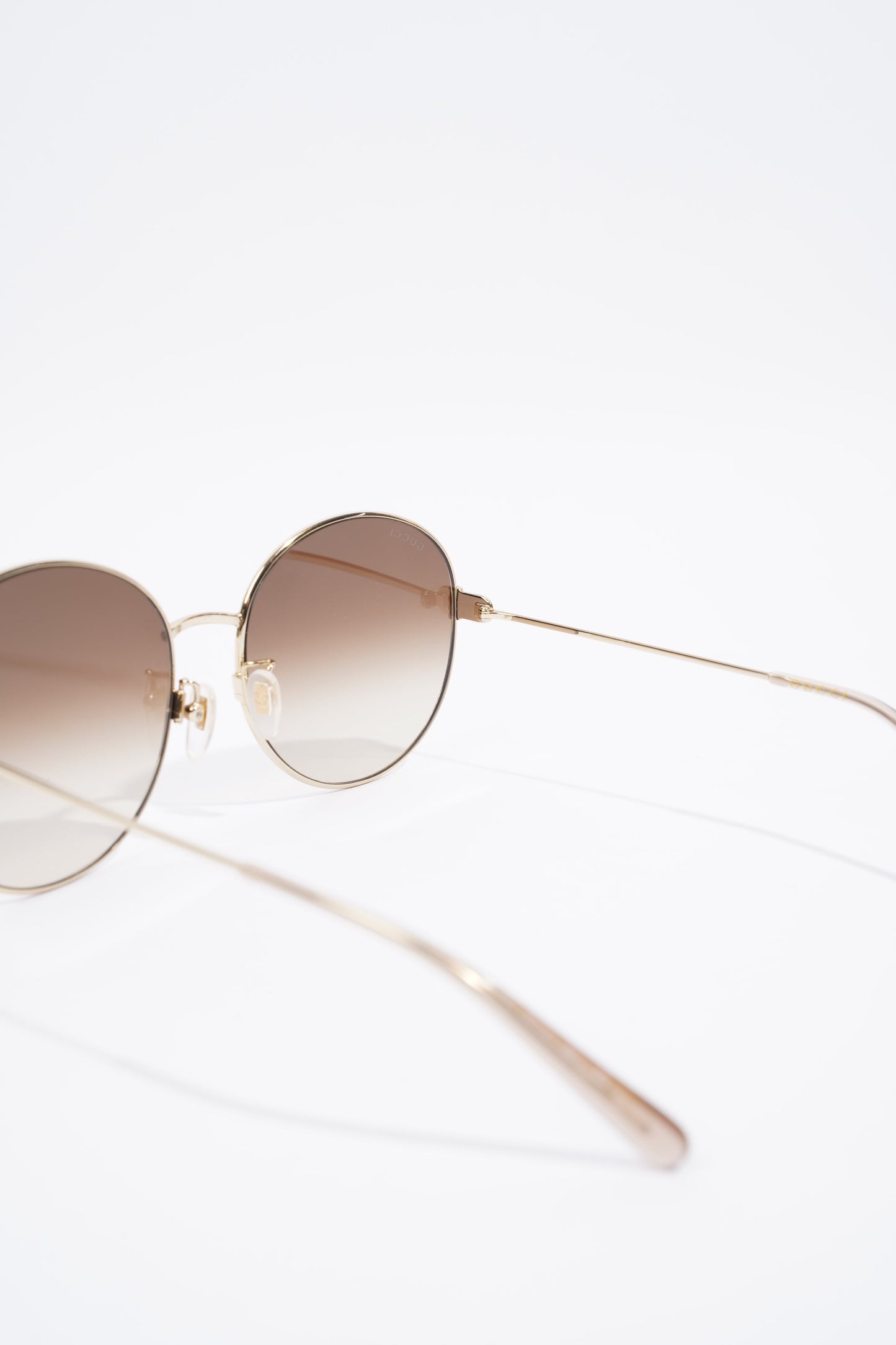 Gucci Oversized Round Sunglasses Gold Base Metal 60mm 17mm