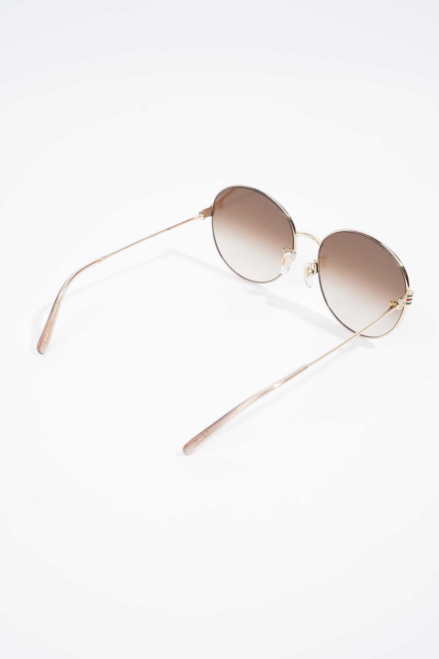 Gucci Oversized Round Sunglasses Gold Base Metal 60mm 17mm