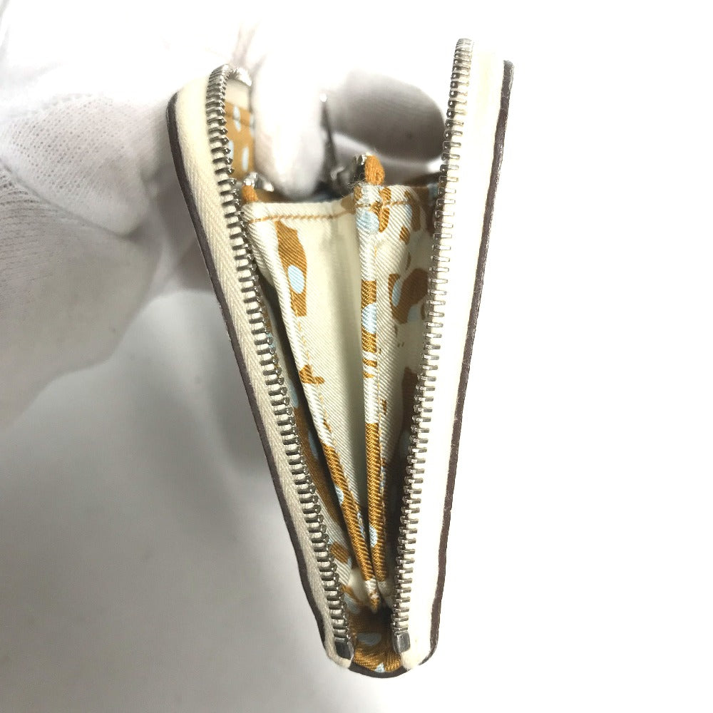 HERMES Coin case Epsom white Silk In Coin Pocket Compact Wallet Azap compact Women Used