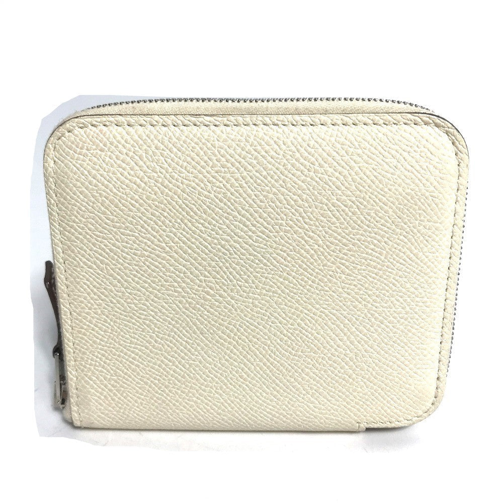 HERMES Coin case Epsom white Silk In Coin Pocket Compact Wallet Azap compact Women Used