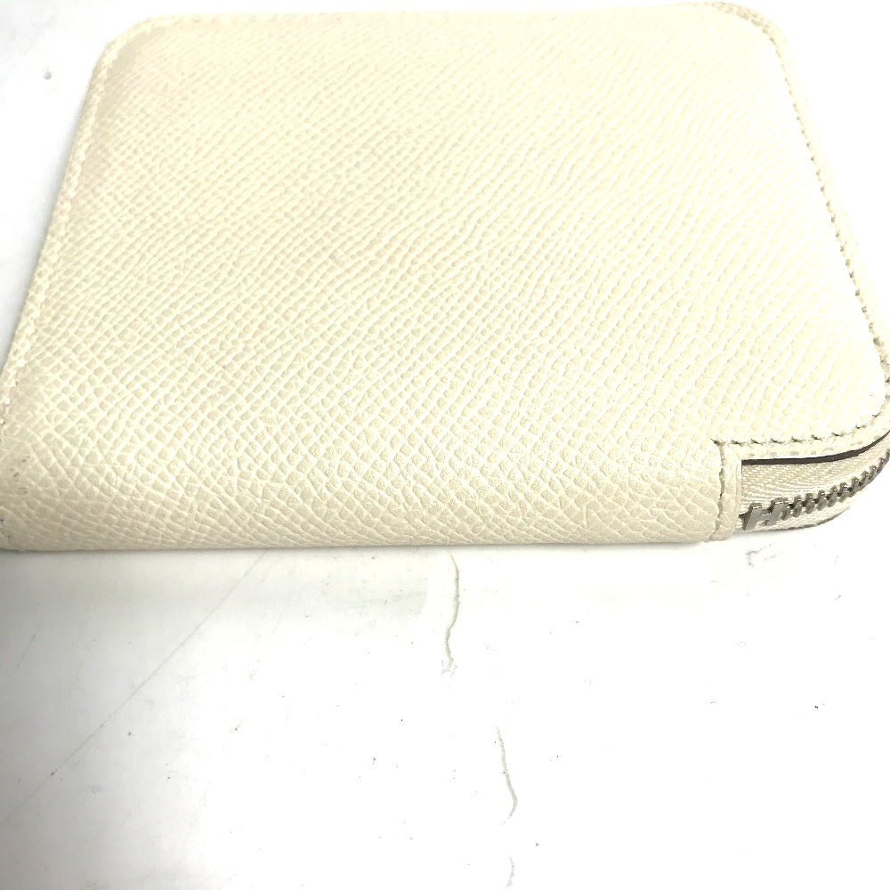 HERMES Coin case Epsom white Silk In Coin Pocket Compact Wallet Azap compact Women Used