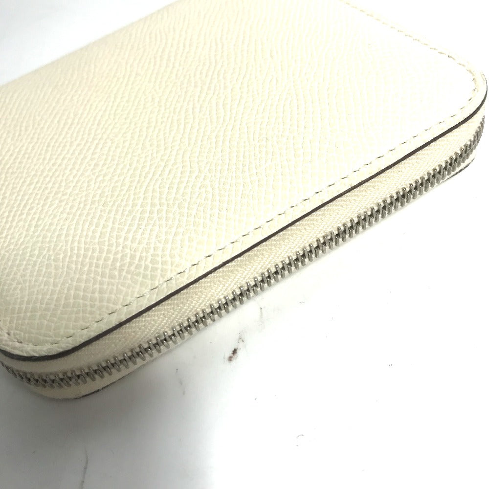 HERMES Coin case Epsom white Silk In Coin Pocket Compact Wallet Azap compact Women Used