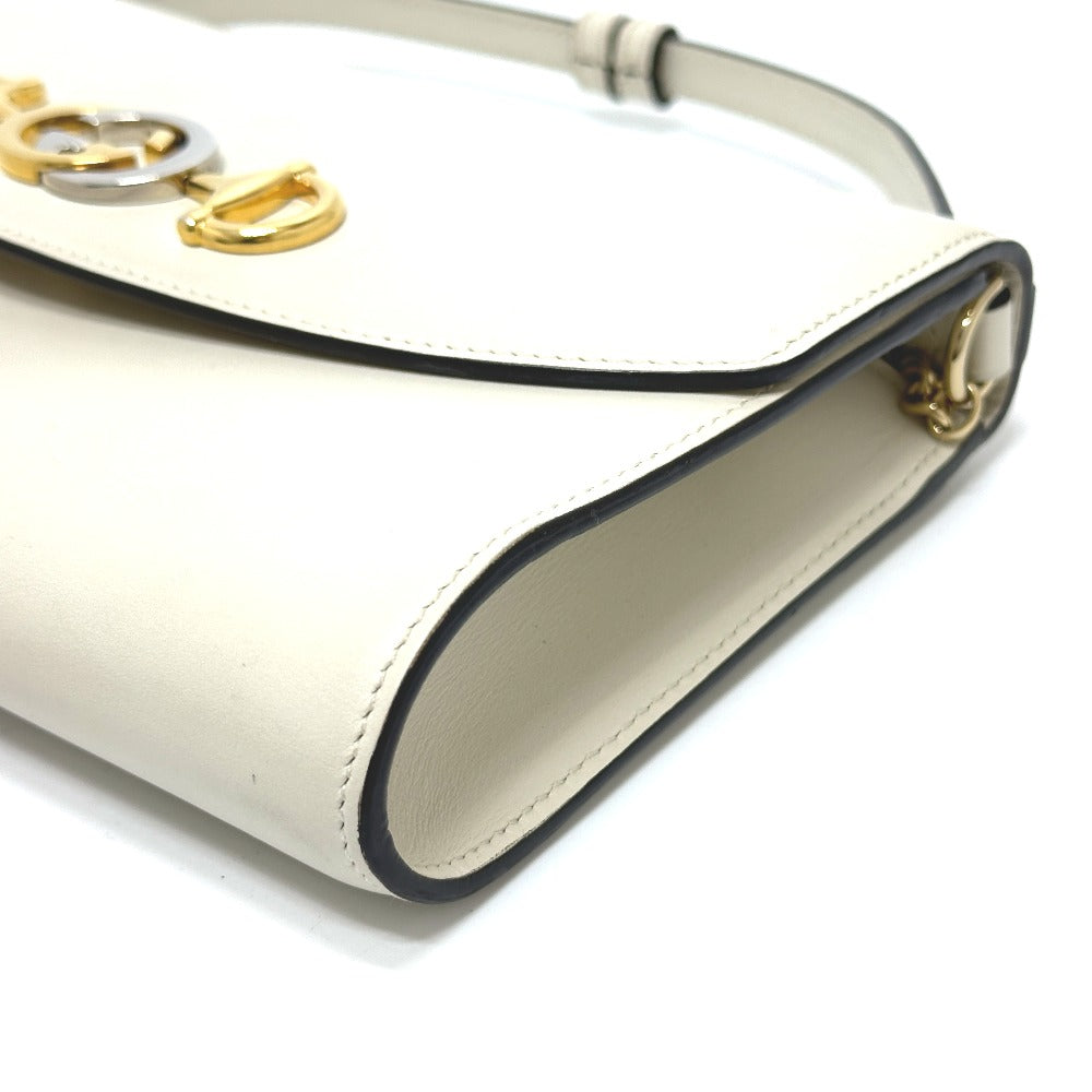 GUCCI Shoulder Bag 572375 leather off white Zumi bag Women Used