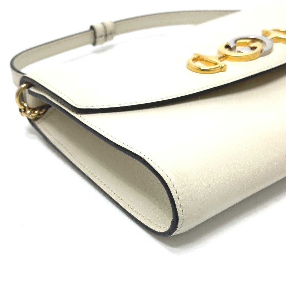 GUCCI Shoulder Bag 572375 leather off white Zumi bag Women Used