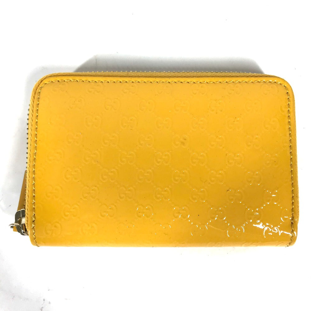 GUCCI Coin case 255452 enamel yellow Sima line Micro Guccisima Women Used