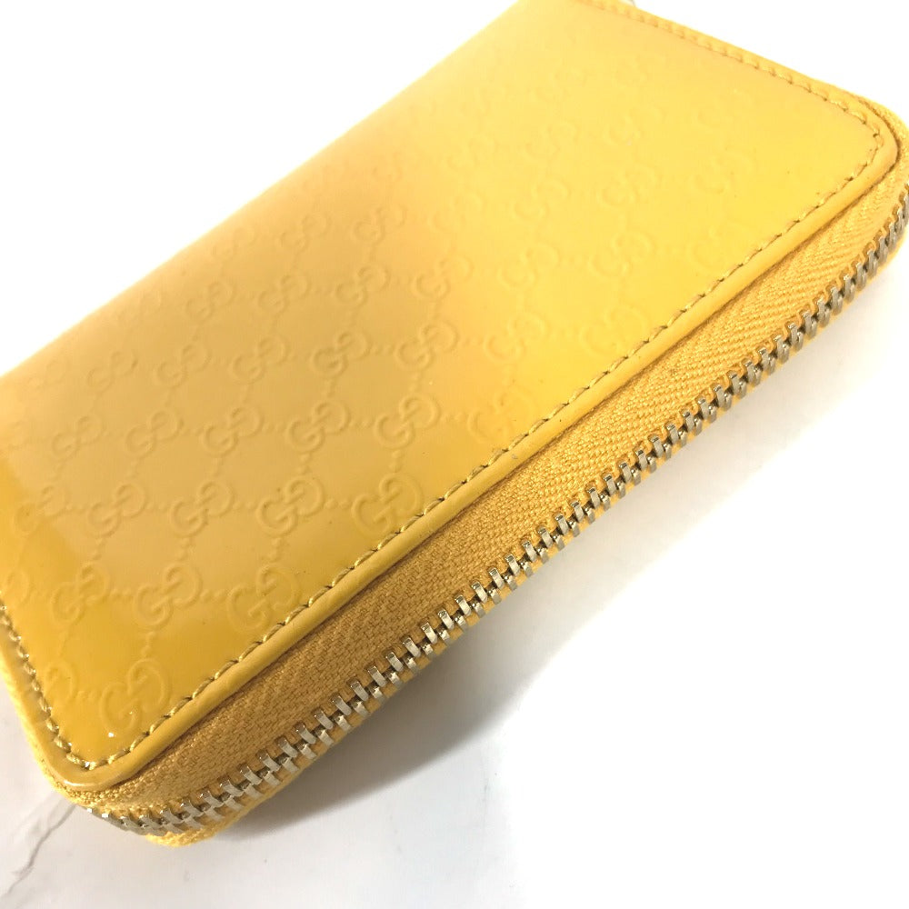 GUCCI Coin case 255452 enamel yellow Sima line Micro Guccisima Women Used