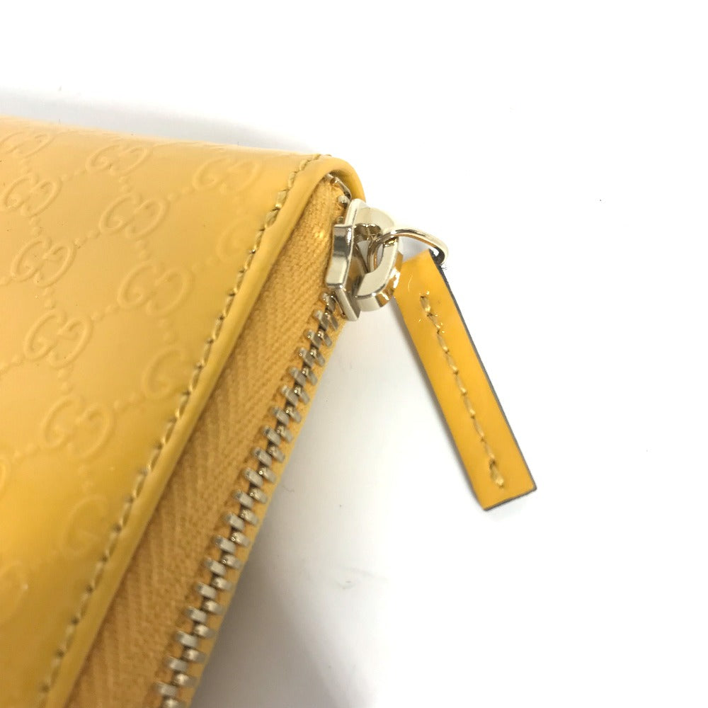 GUCCI Coin case 255452 enamel yellow Sima line Micro Guccisima Women Used