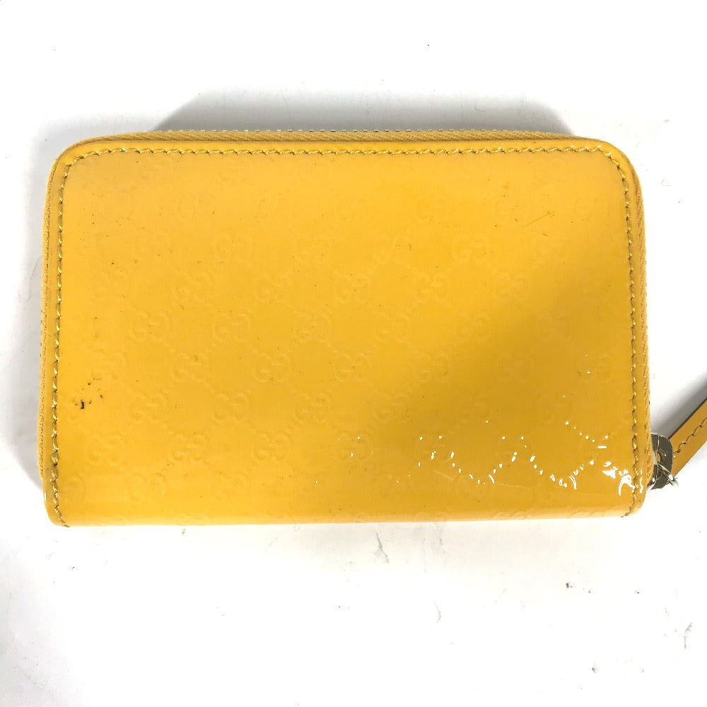 GUCCI Coin case 255452 enamel yellow Sima line Micro Guccisima Women Used