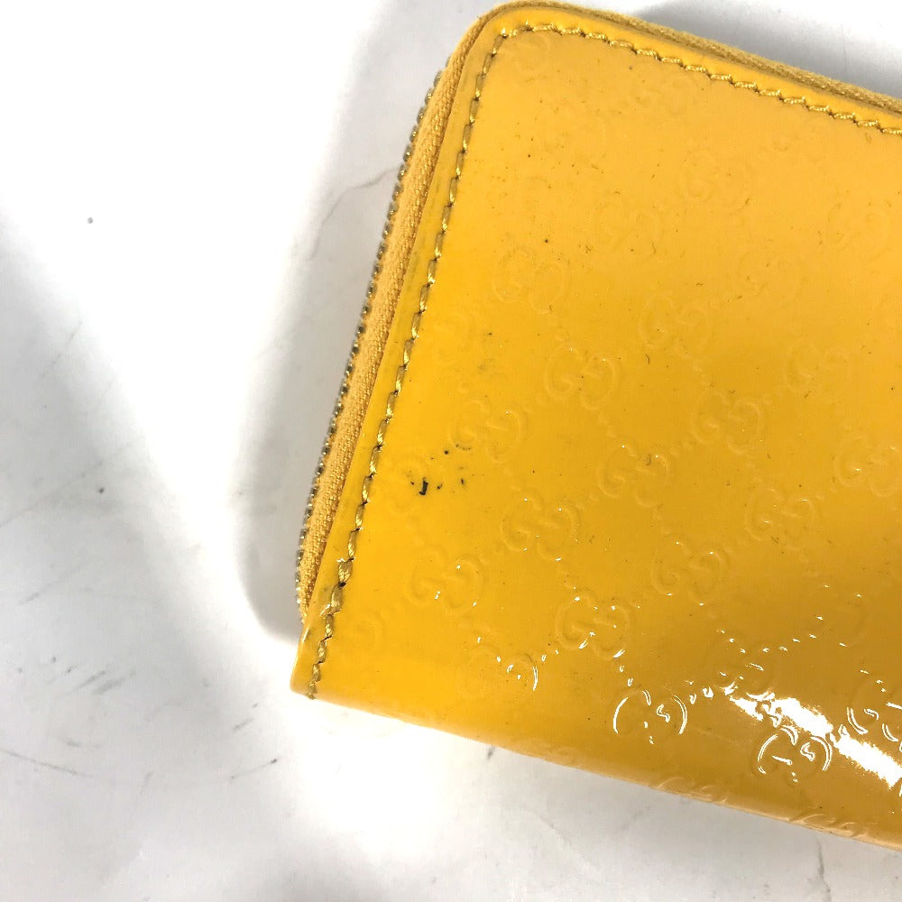 GUCCI Coin case 255452 enamel yellow Sima line Micro Guccisima Women Used