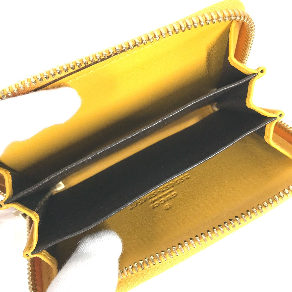 GUCCI Coin case 255452 enamel yellow Sima line Micro Guccisima Women Used