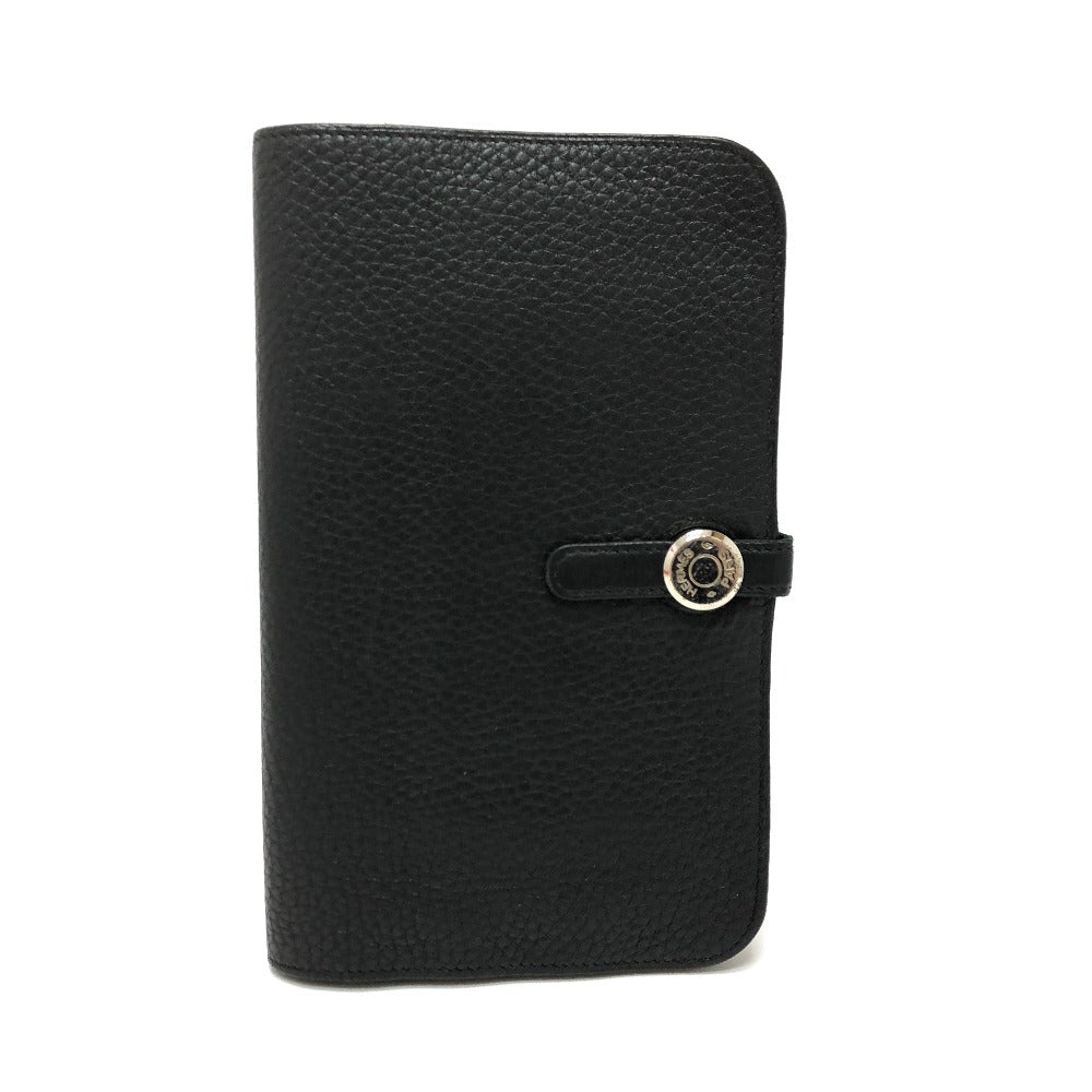 HERMES Long Wallet Purse Togo black Dogon GM Wallet Women Used