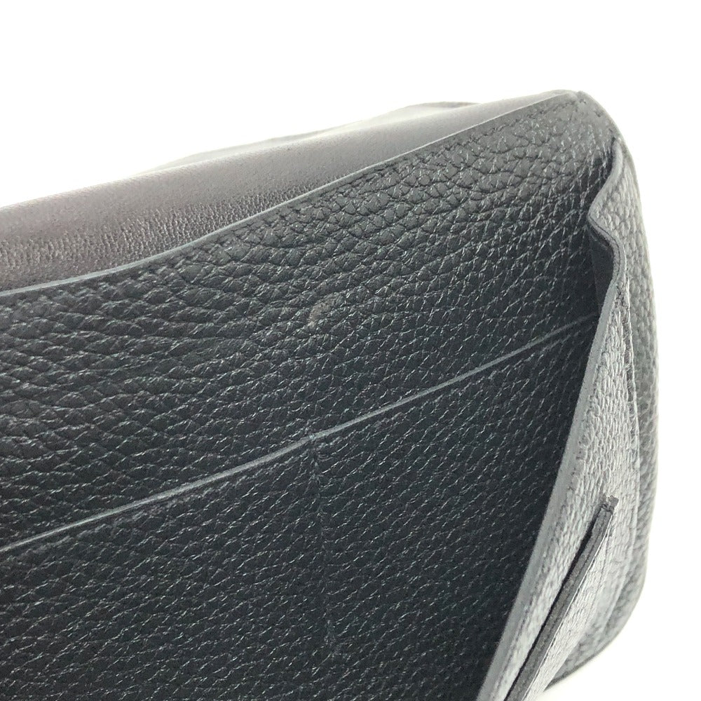 HERMES Long Wallet Purse Togo black Dogon GM Wallet Women Used