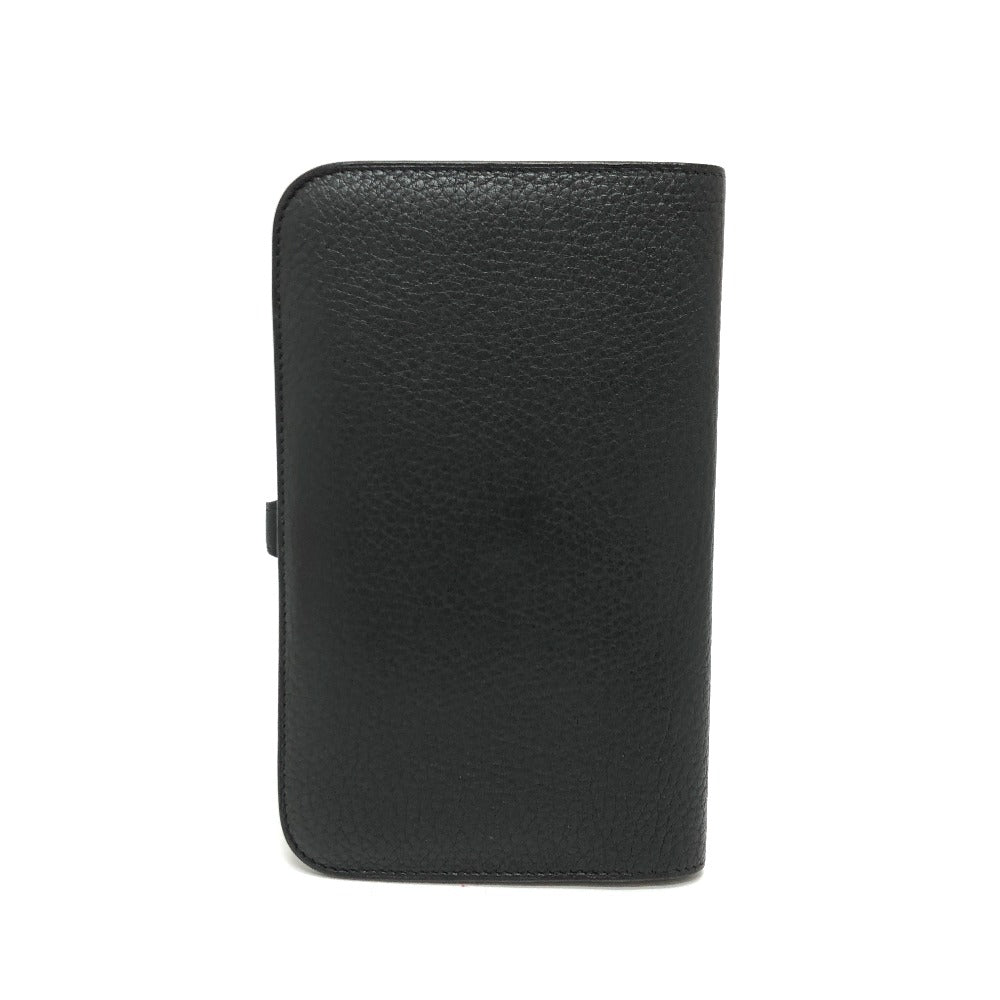 HERMES Long Wallet Purse Togo black Dogon GM Wallet Women Used
