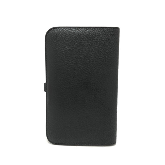 HERMES Long Wallet Purse Togo black Dogon GM Wallet Women Used