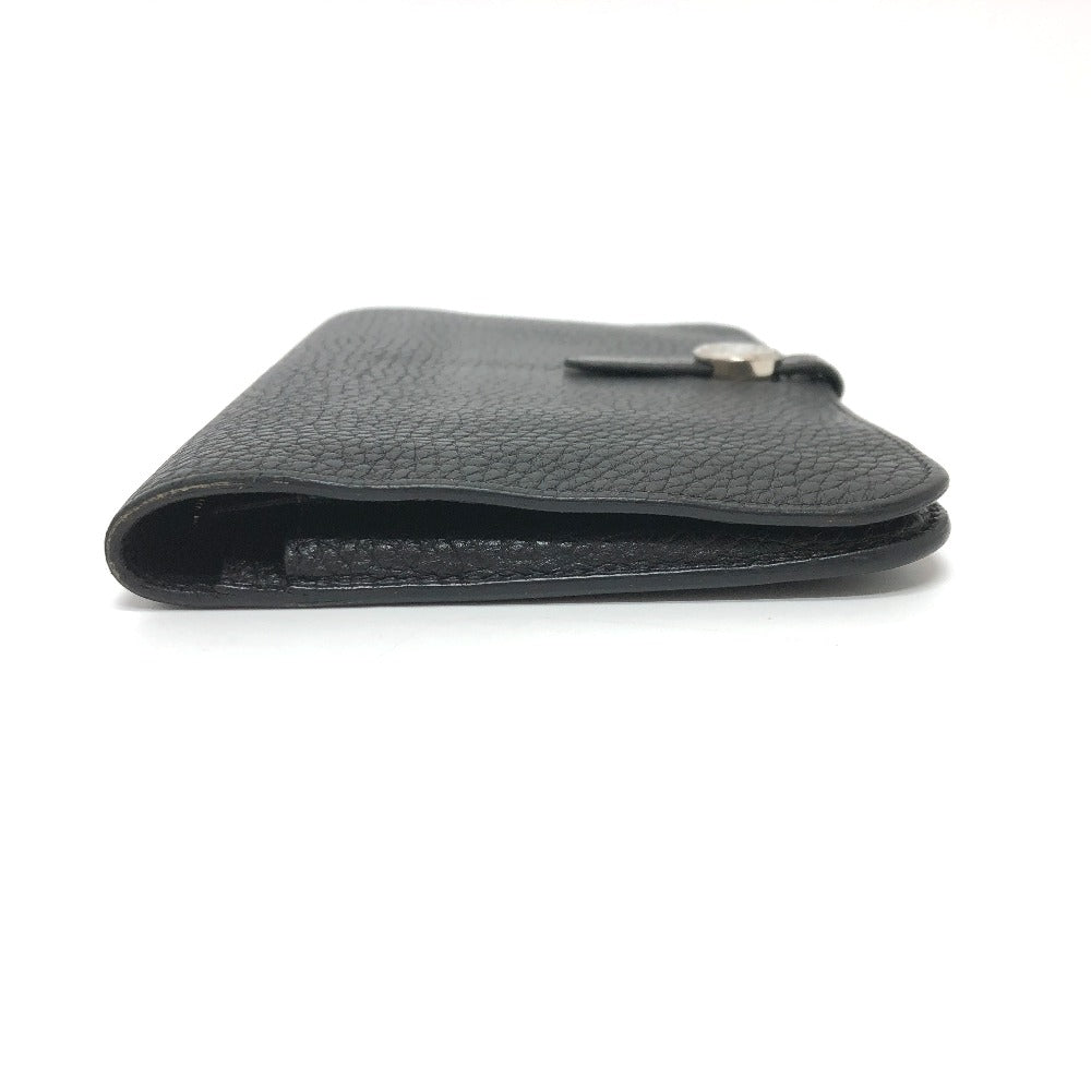 HERMES Long Wallet Purse Togo black Dogon GM Wallet Women Used