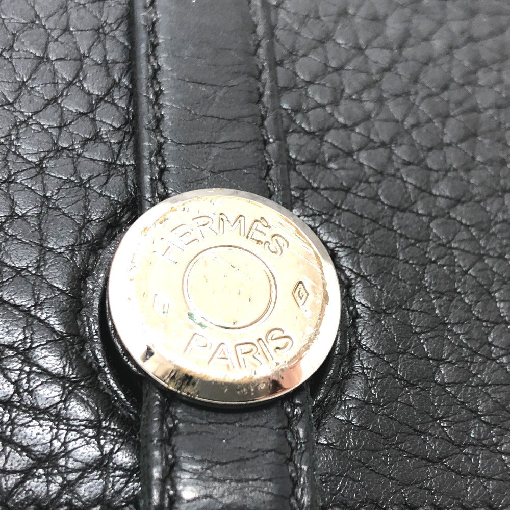 HERMES Long Wallet Purse Togo black Dogon GM Wallet Women Used
