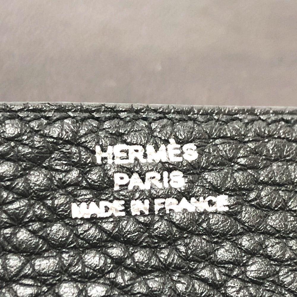 HERMES Long Wallet Purse Togo black Dogon GM Wallet Women Used