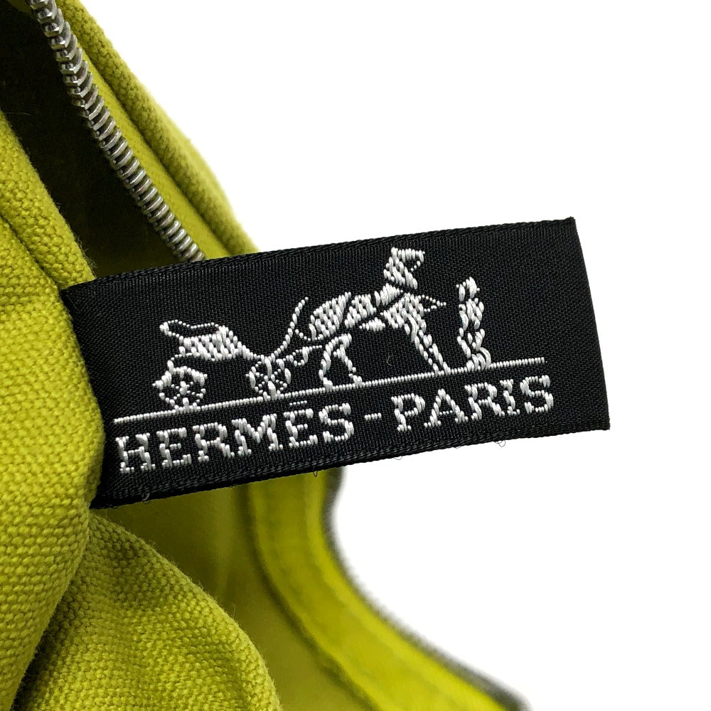 HERMES Pouch canvas Green type Large