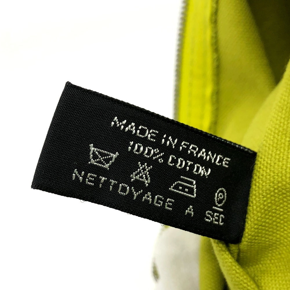 HERMES Pouch canvas Green type Large