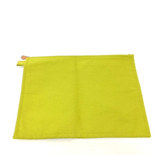 HERMES Pouch canvas Green type Large